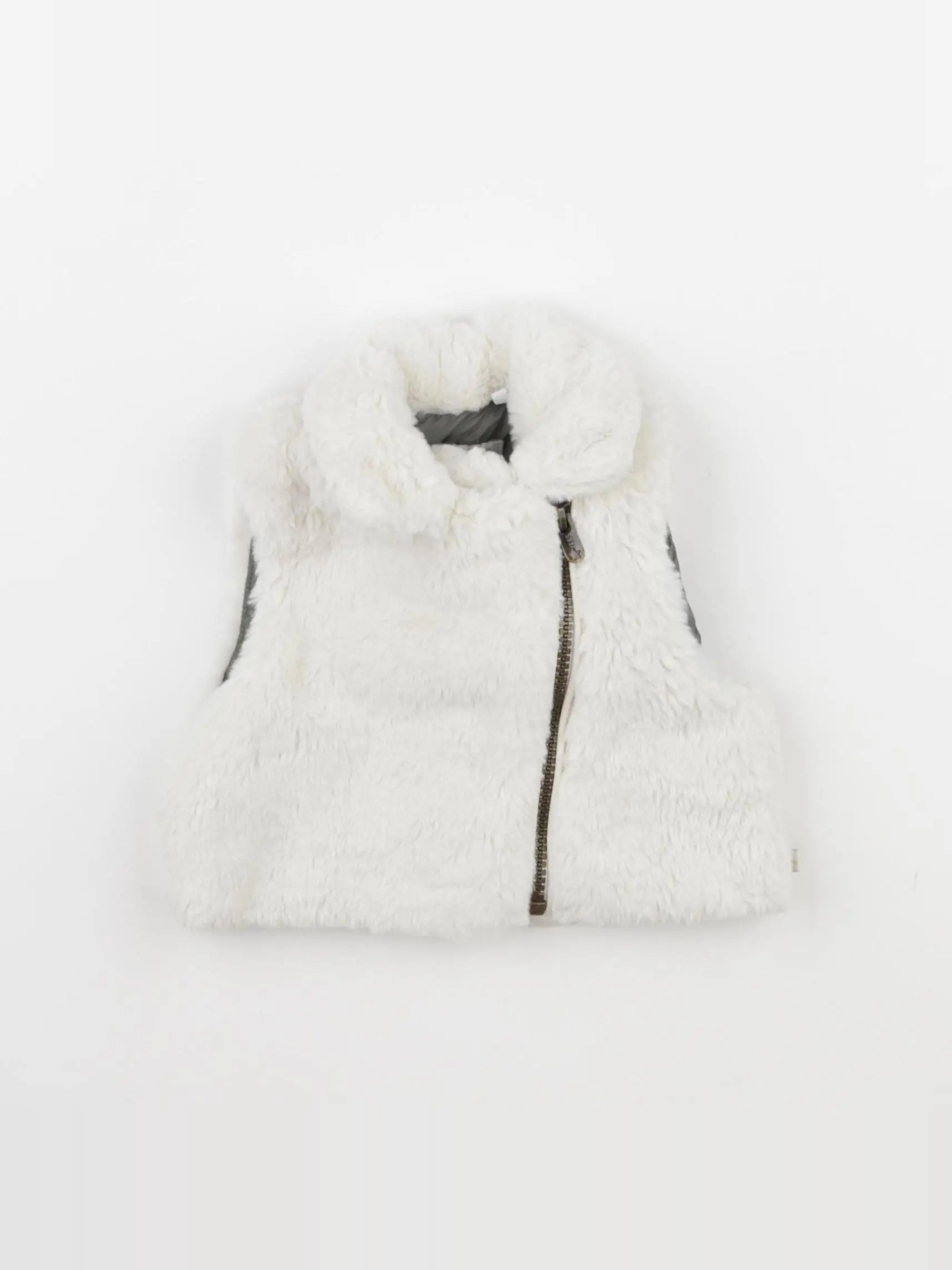 IKKS - gilet réversible, imprimé au dos gris, blanc - 6 mois