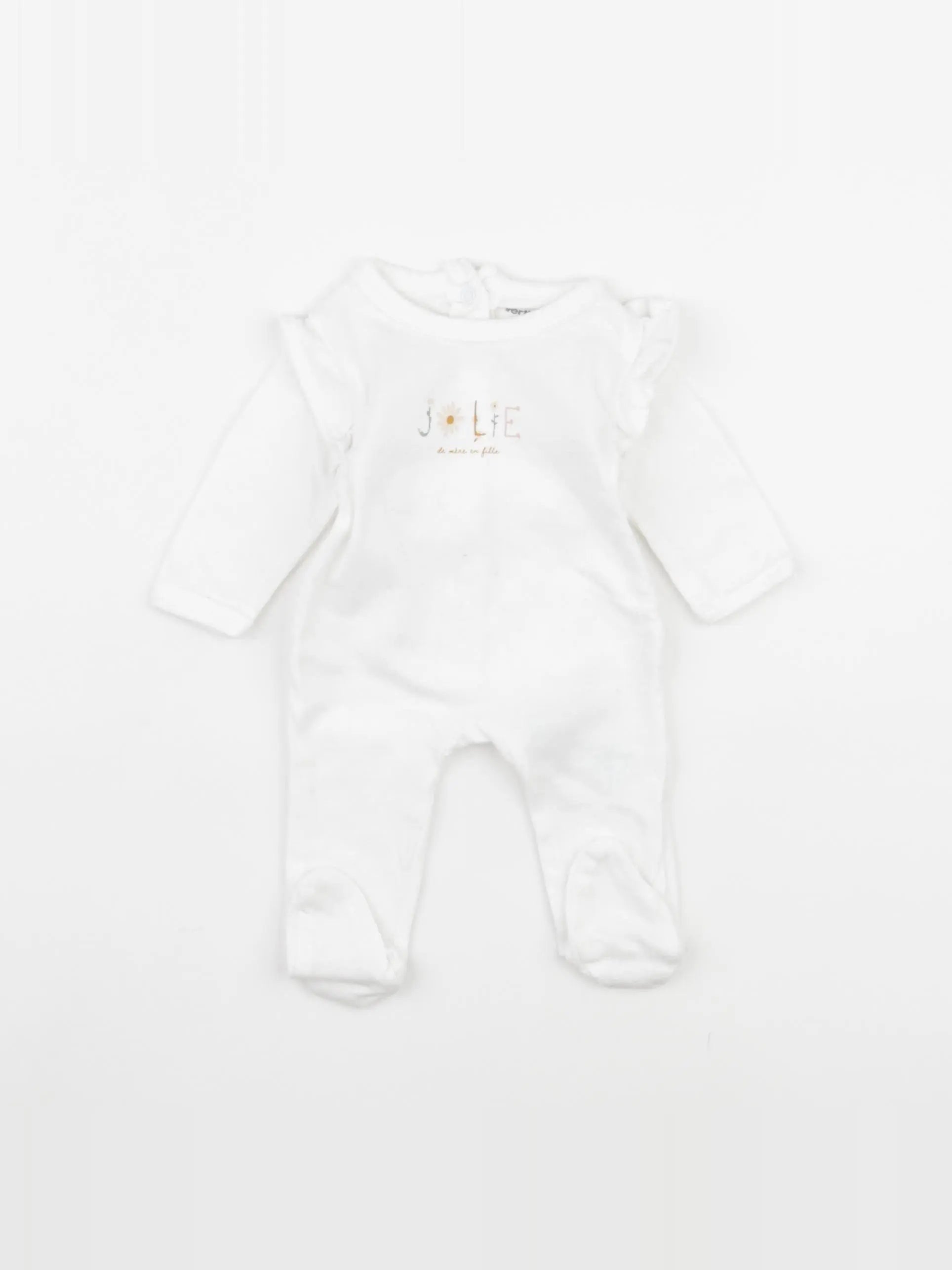Vertbaudet - pyjama coton blanc - 0 mois