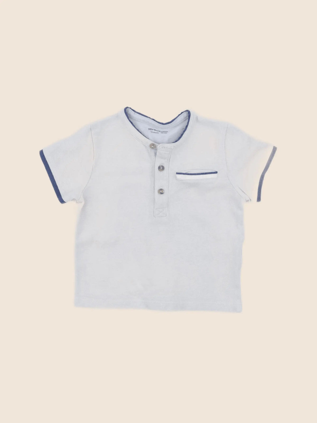 Vertbaudet - polo bleu - 12 mois