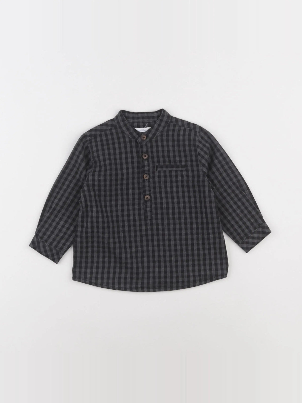 Boutchou - chemise gris, noir - 9 mois