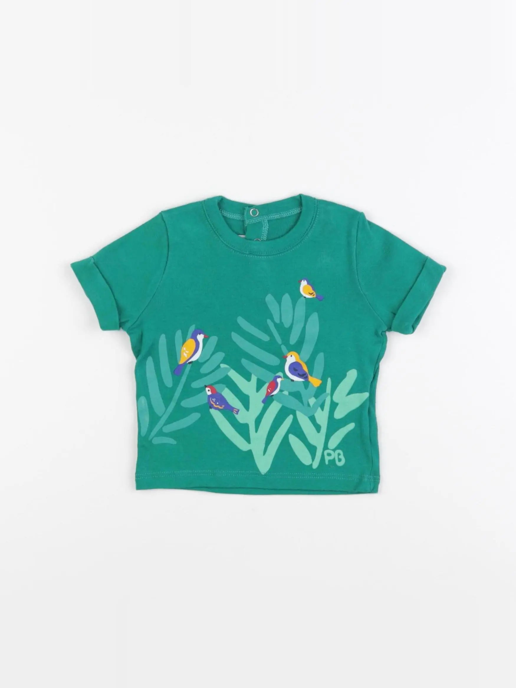 Petit Bateau - tee-shirt vert - 6 mois