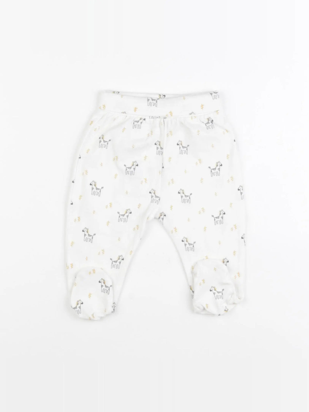 Vertbaudet - legging blanc, jaune - 3 mois