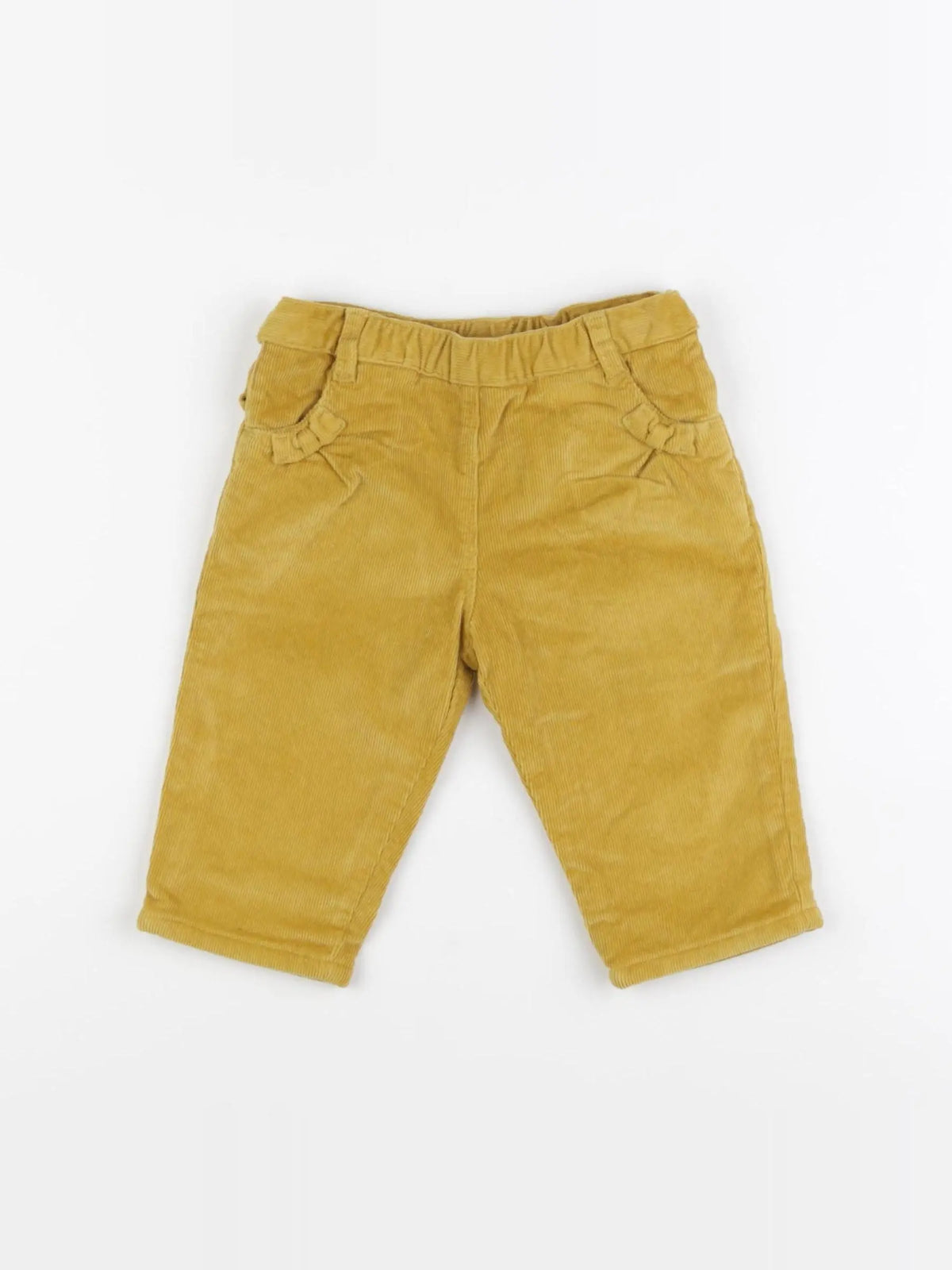 Petit Bateau - pantalon doublé jaune - 6 mois