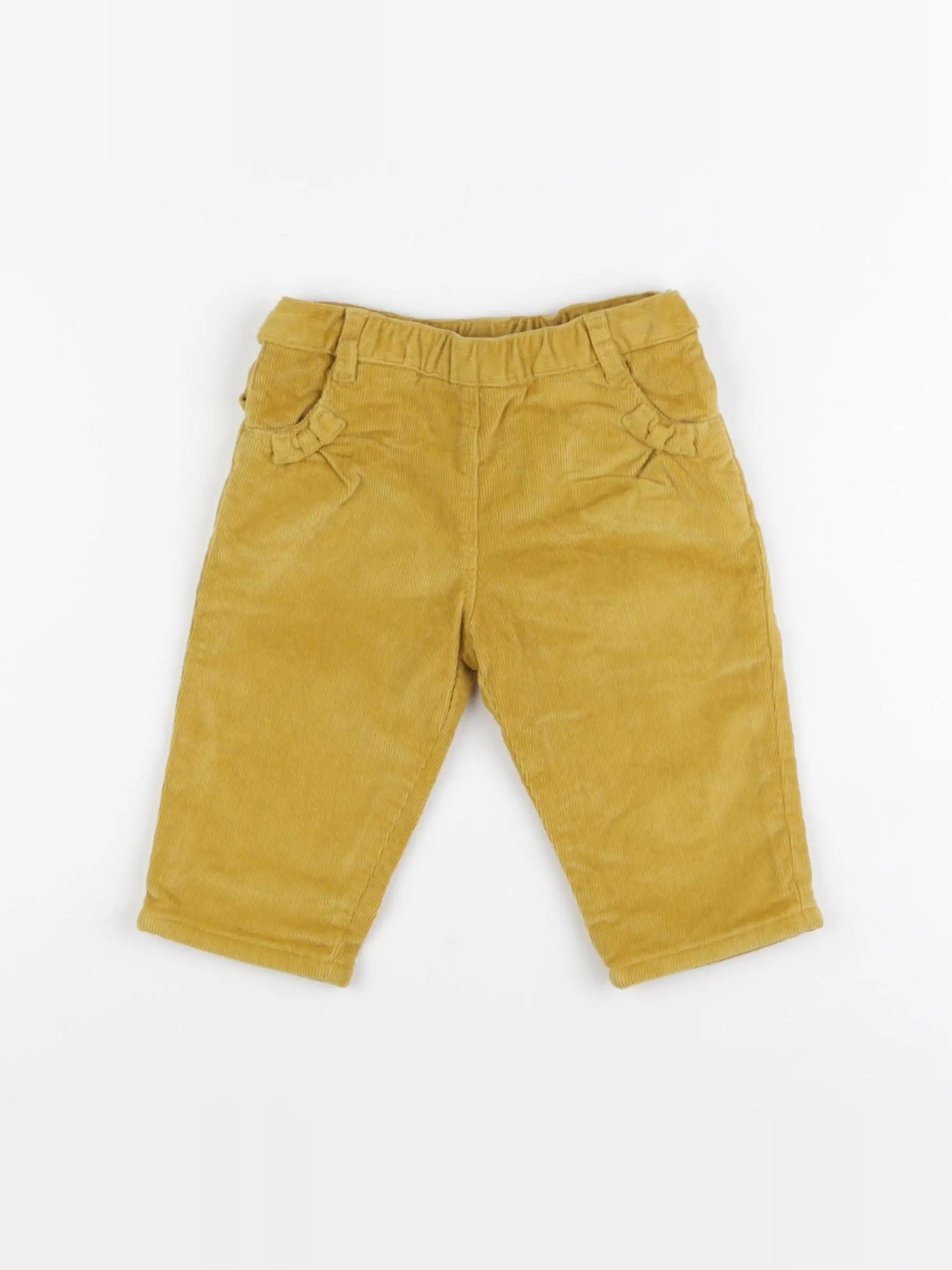 Petit Bateau - pantalon doublé jaune - 6 mois