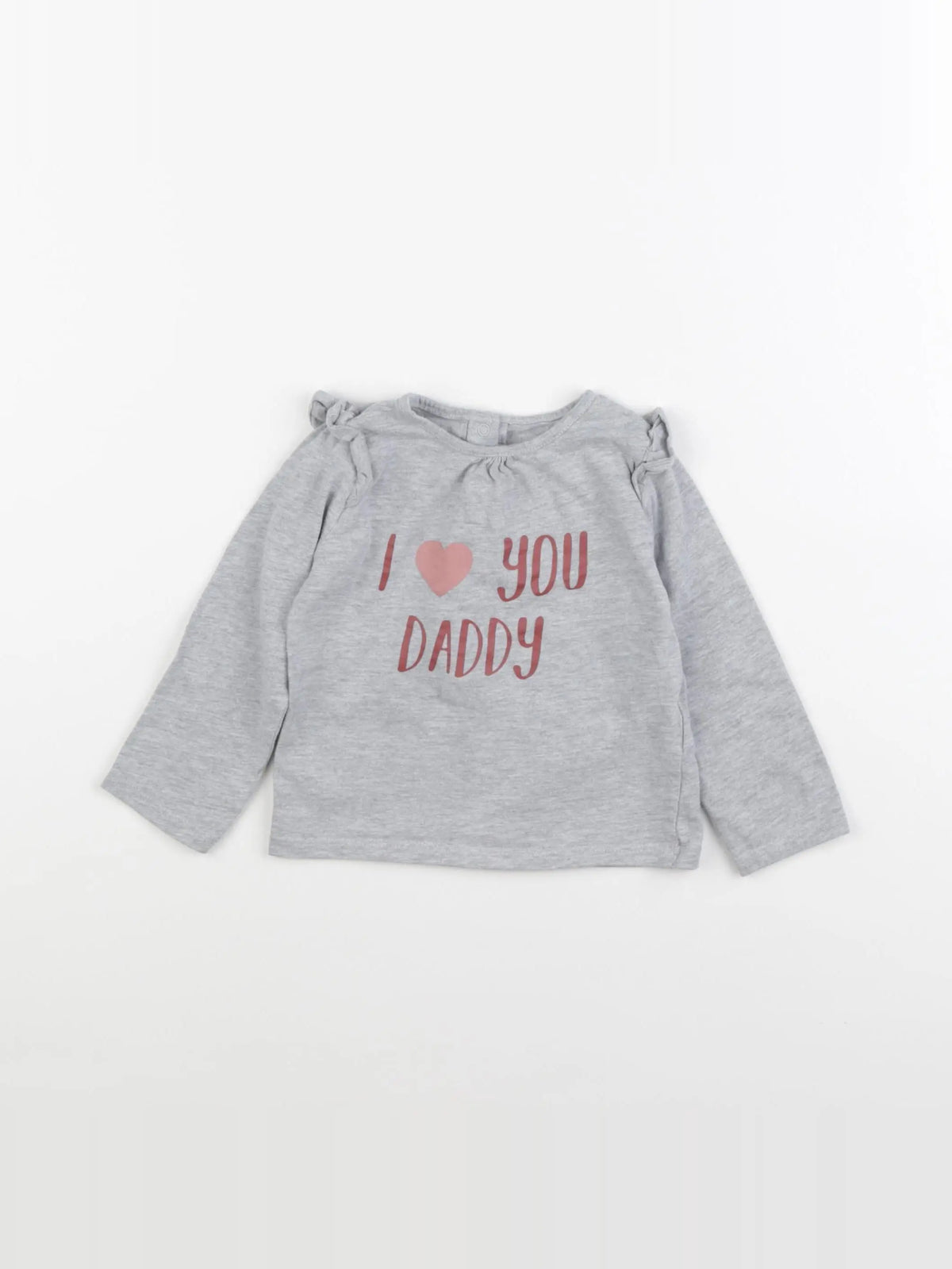 Vertbaudet - tee-shirt gris, rose - 18 mois