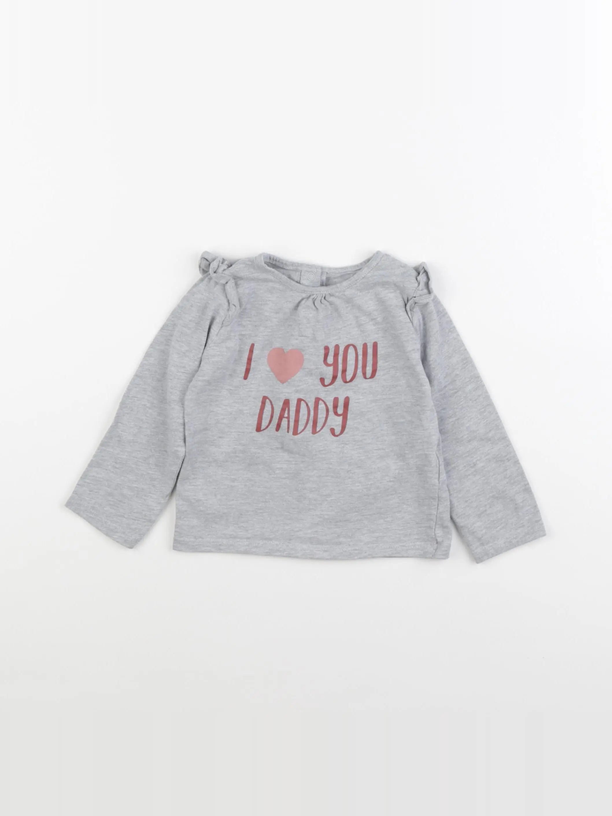 Vertbaudet - tee-shirt gris, rose - 18 mois