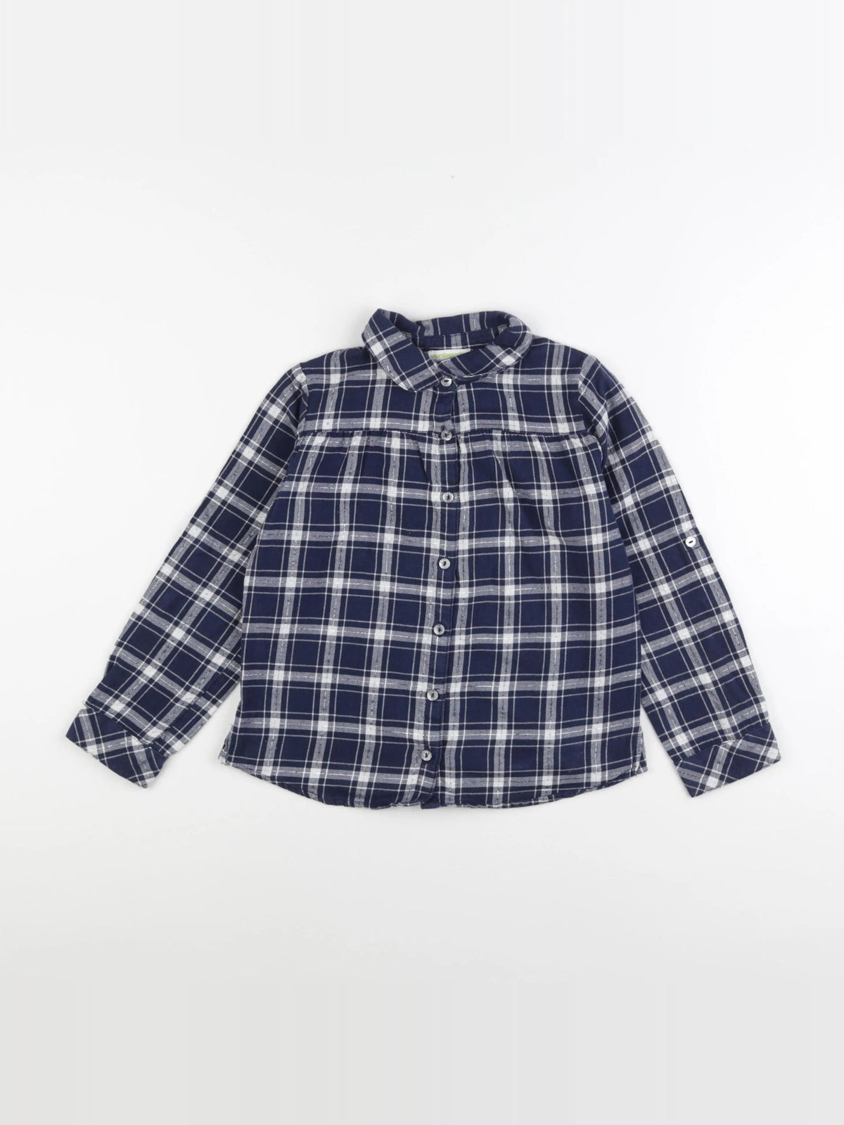 Vertbaudet - chemise bleu, argent - 8 ans
