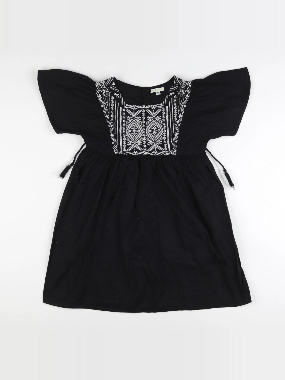 Vertbaudet - robe noir, blanc - 10 ans