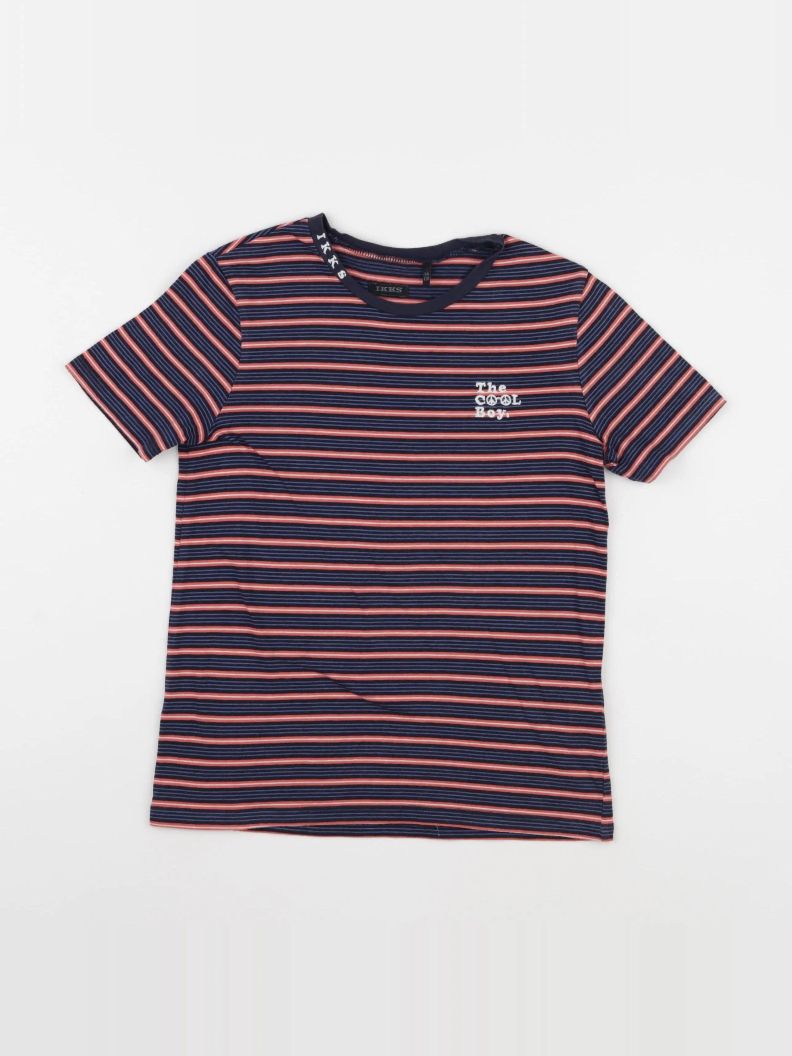 IKKS - tee-shirt orange, bleu - 8 ans