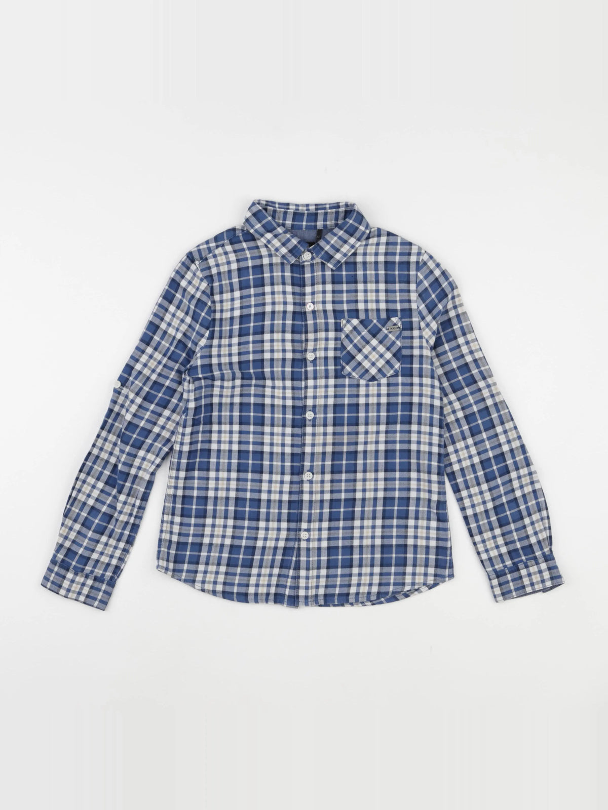 IKKS - chemise bleu, beige - 8 ans