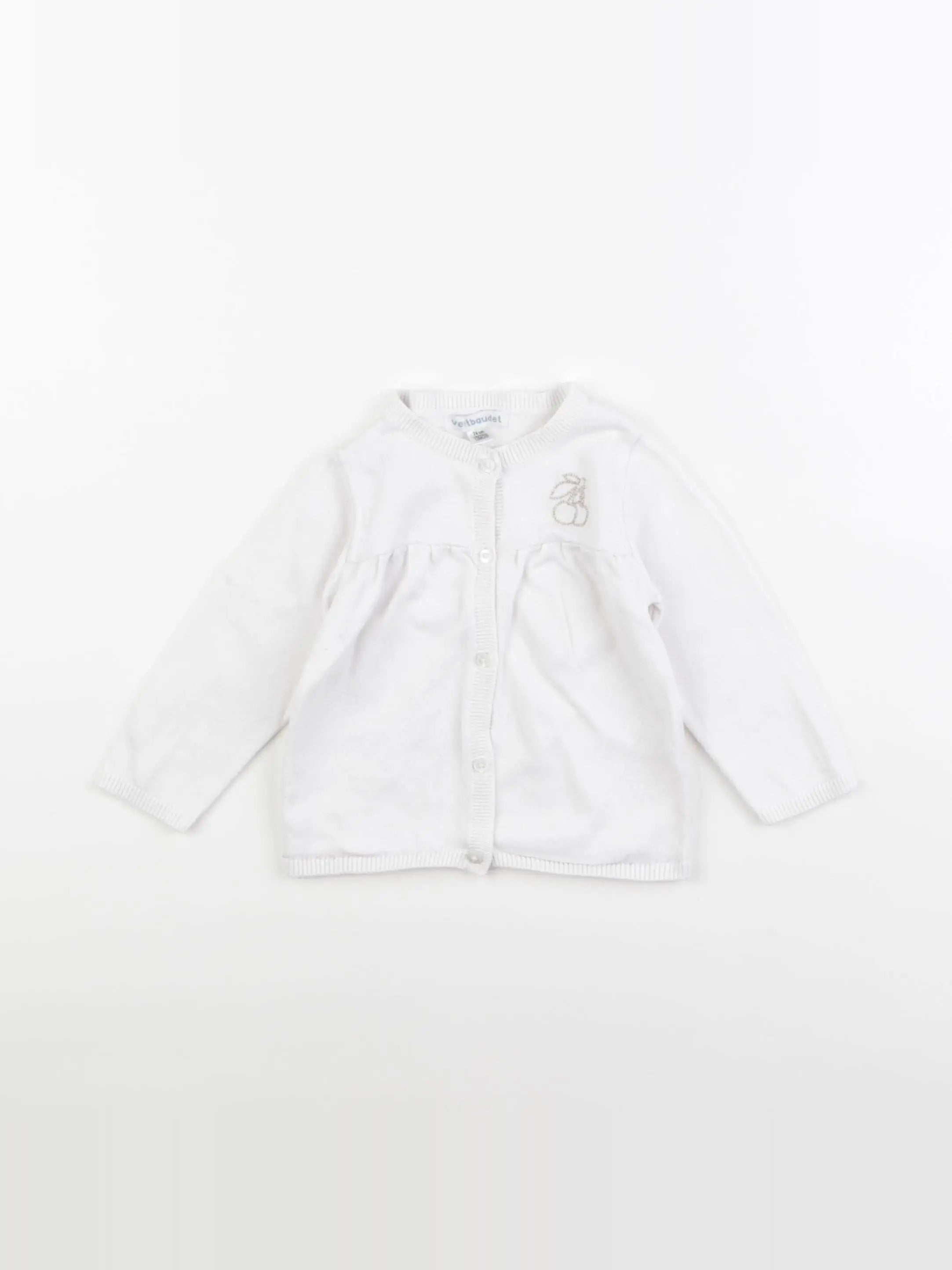 Vertbaudet - gilet blanc - 12 mois