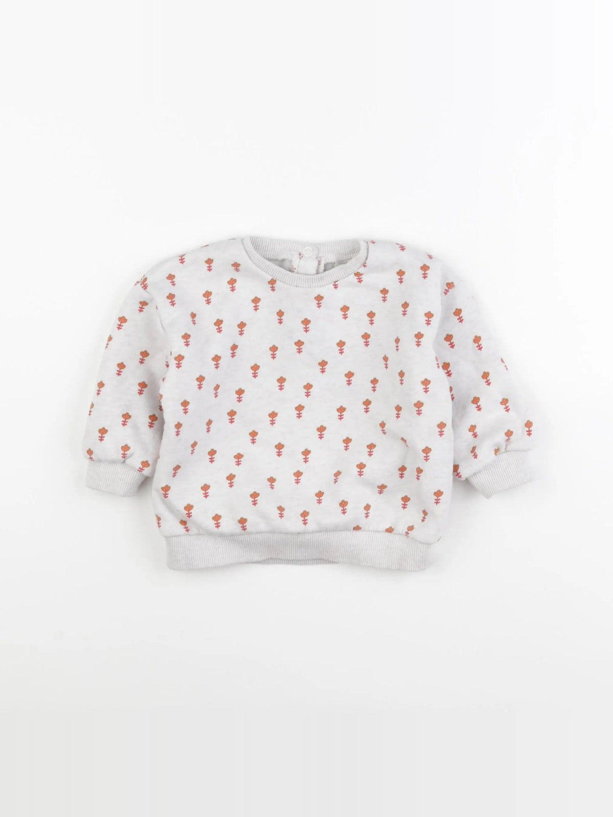 Tape à l'oeil - sweat gris, orange - 12 mois