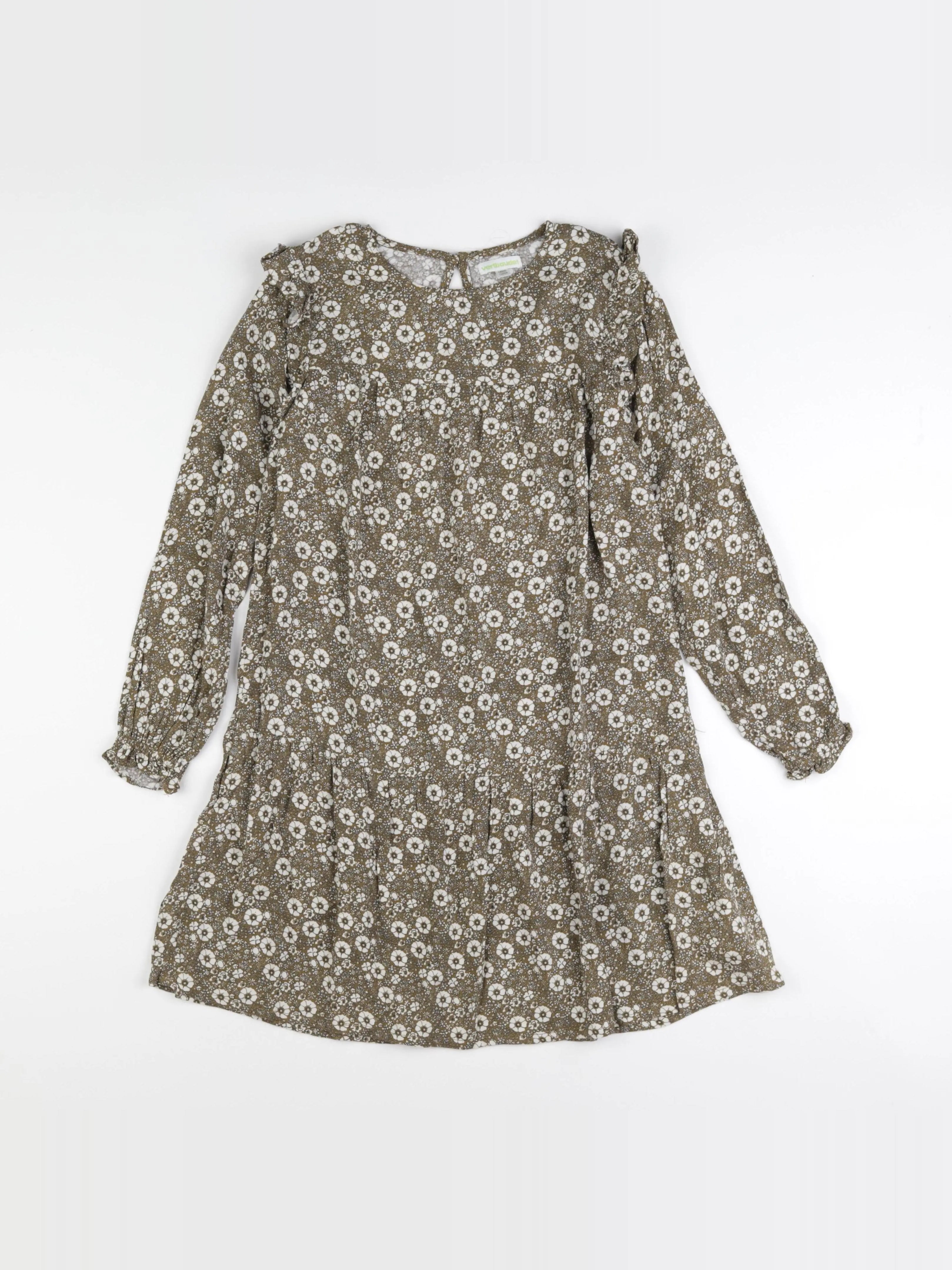 Vertbaudet - robe blanc, vert - 10 ans