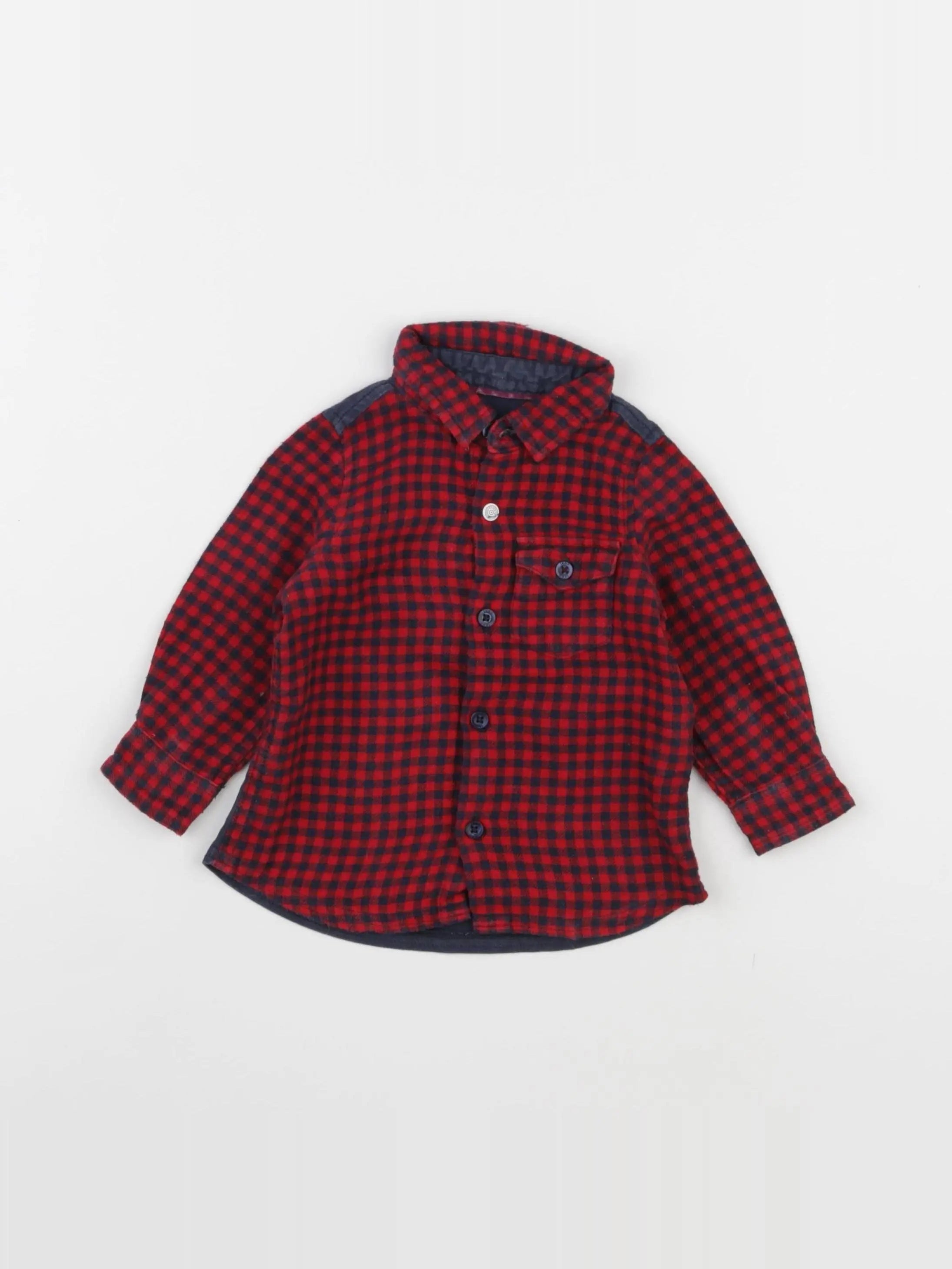IKKS - chemise noir, rouge - 6 mois