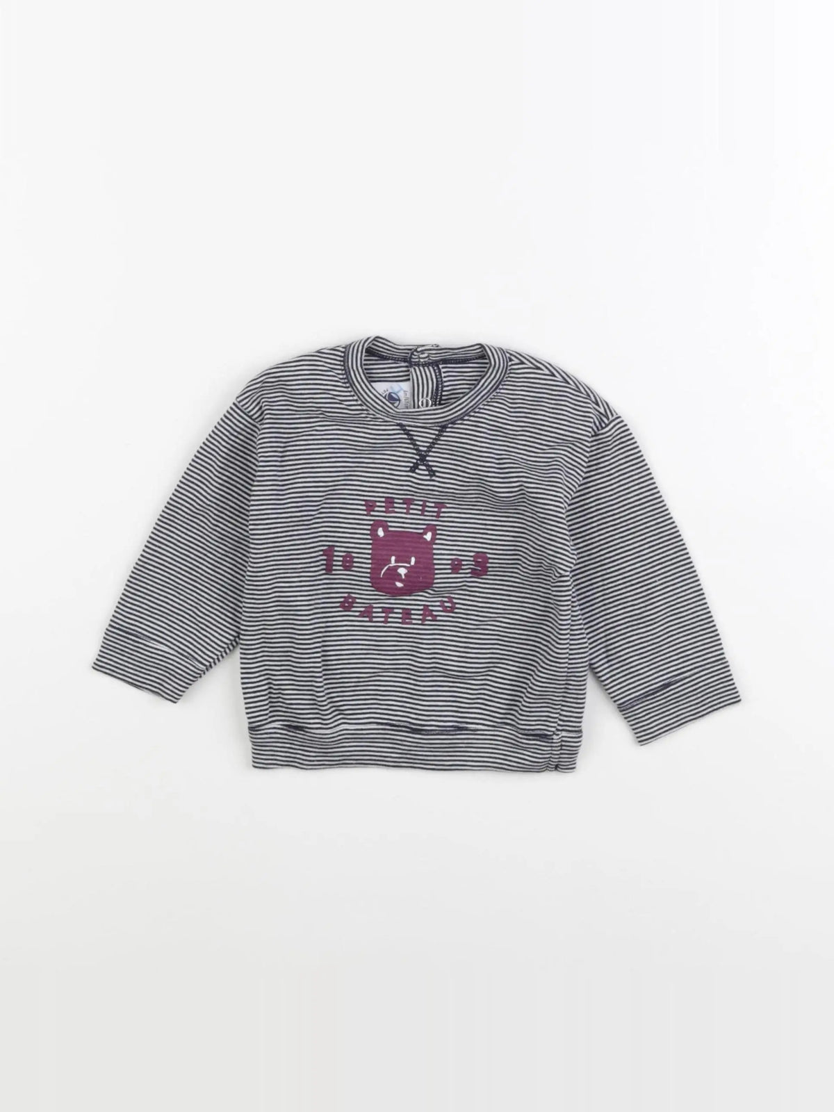 Petit Bateau - tee-shirt blanc, bleu - 6 mois