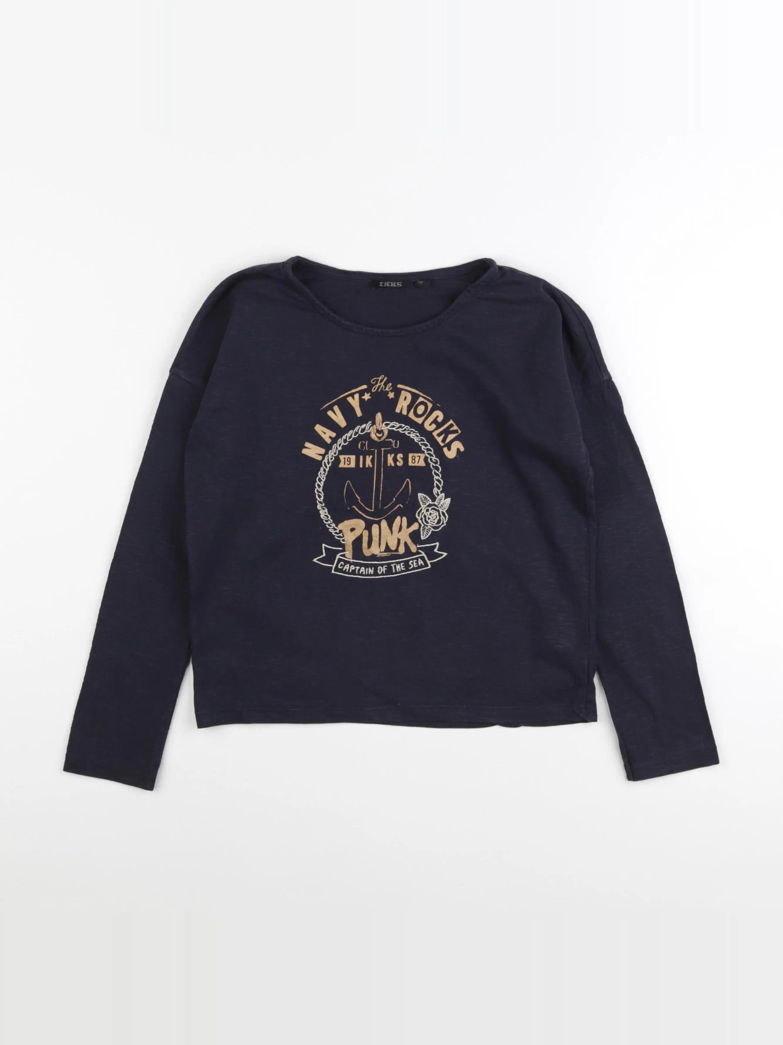 IKKS - tee-shirt bleu, or - 8 ans