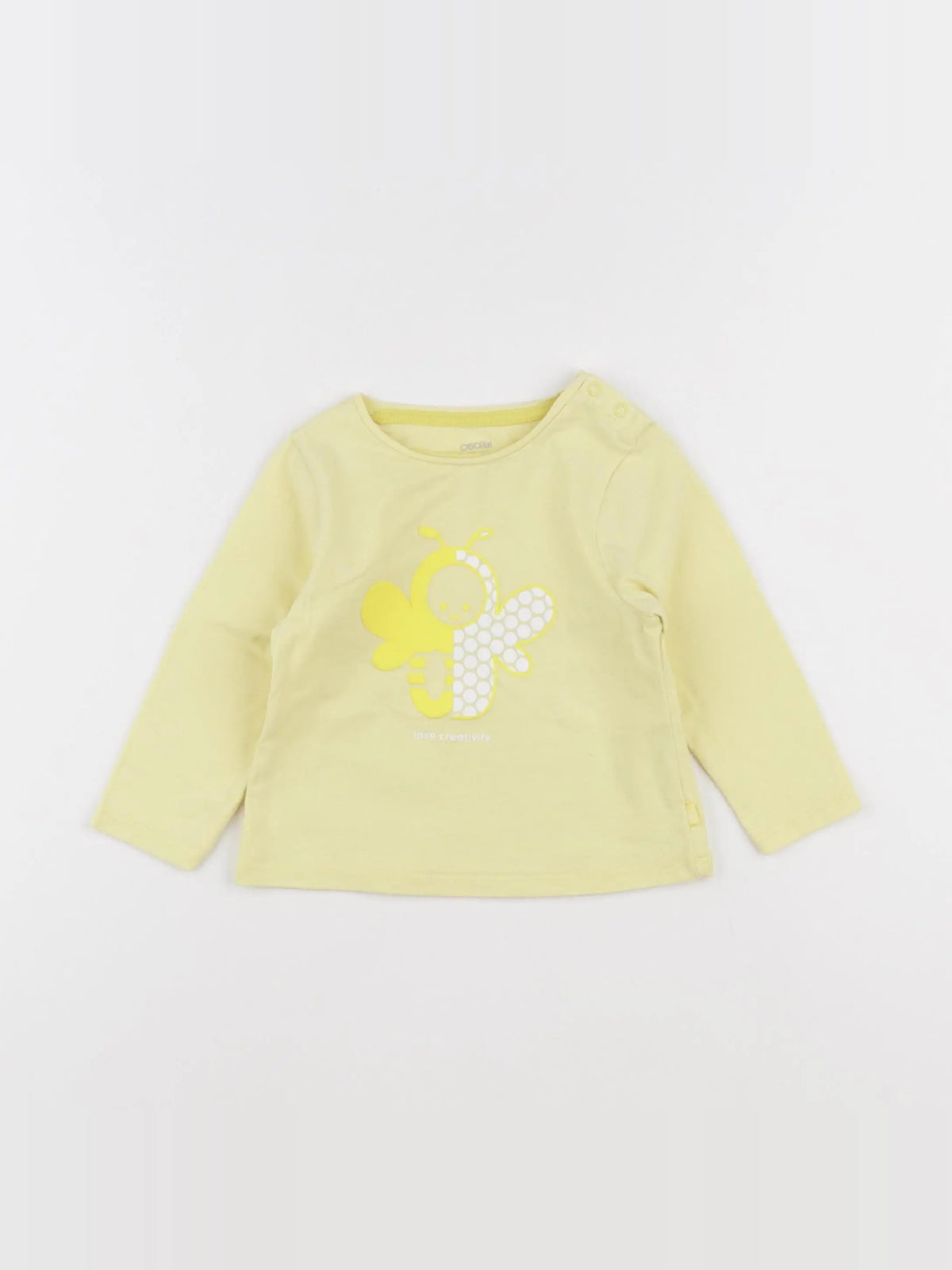 Obaïbi - tee-shirt jaune - 12 mois