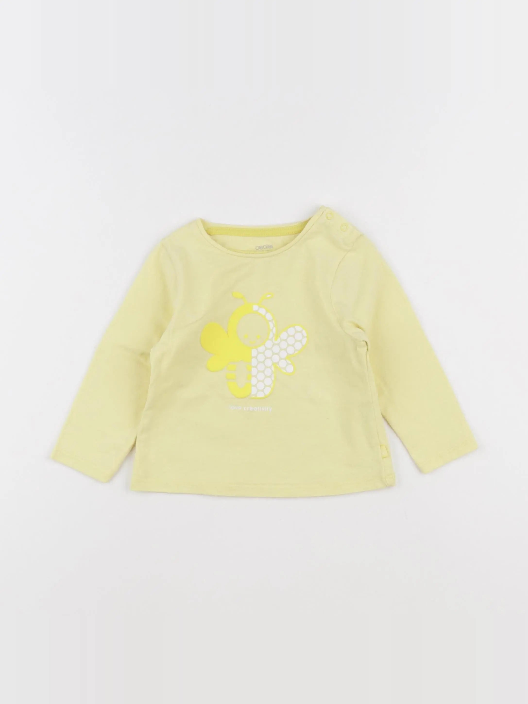 Obaïbi - tee-shirt jaune - 12 mois
