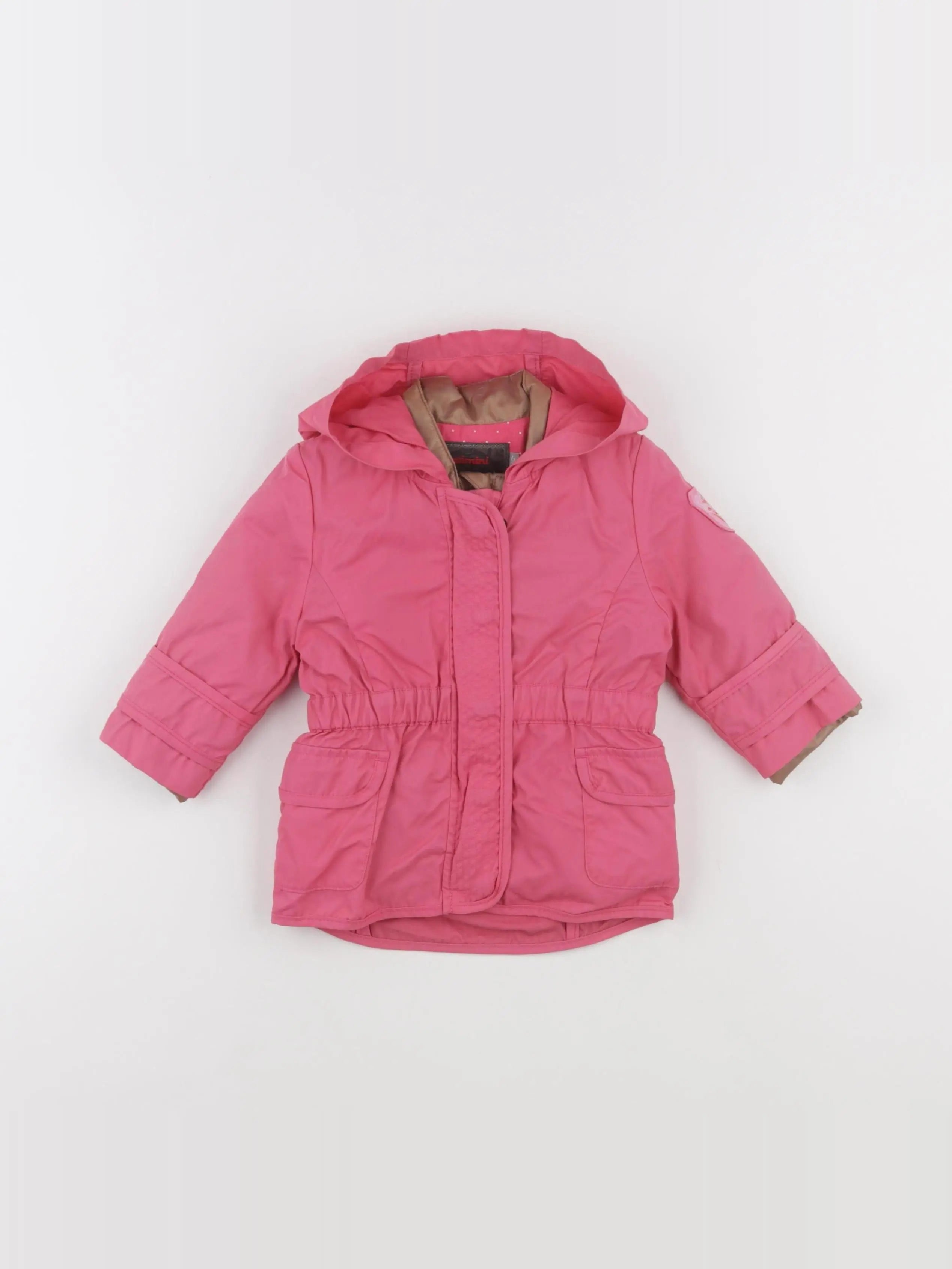 Catimini - manteau doublure amovible rose - 6 mois