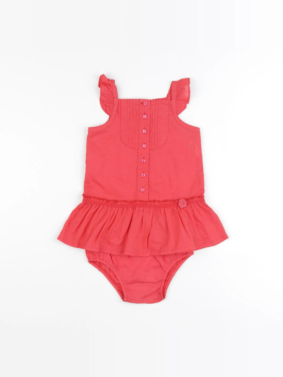 Benetton - robe rouge - 6/9 mois