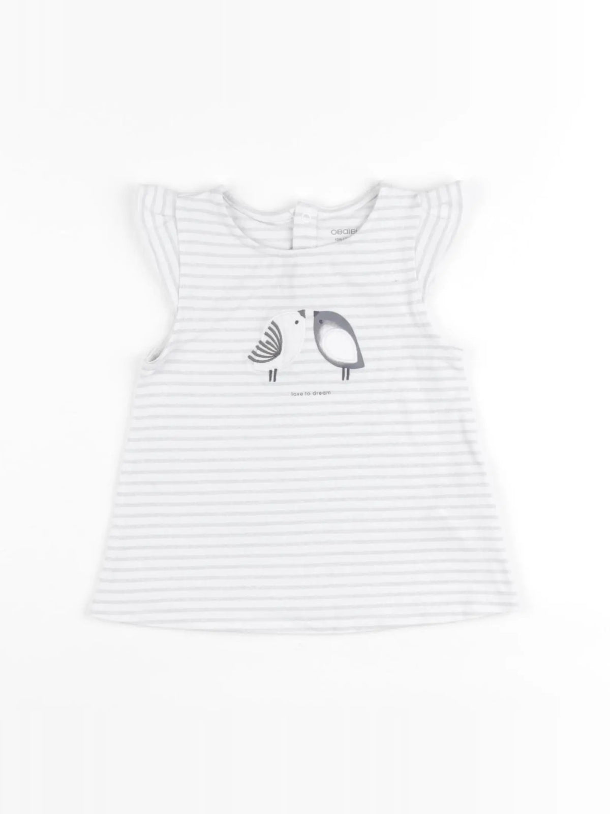 Obaïbi - tee-shirt blanc, gris - 12 mois