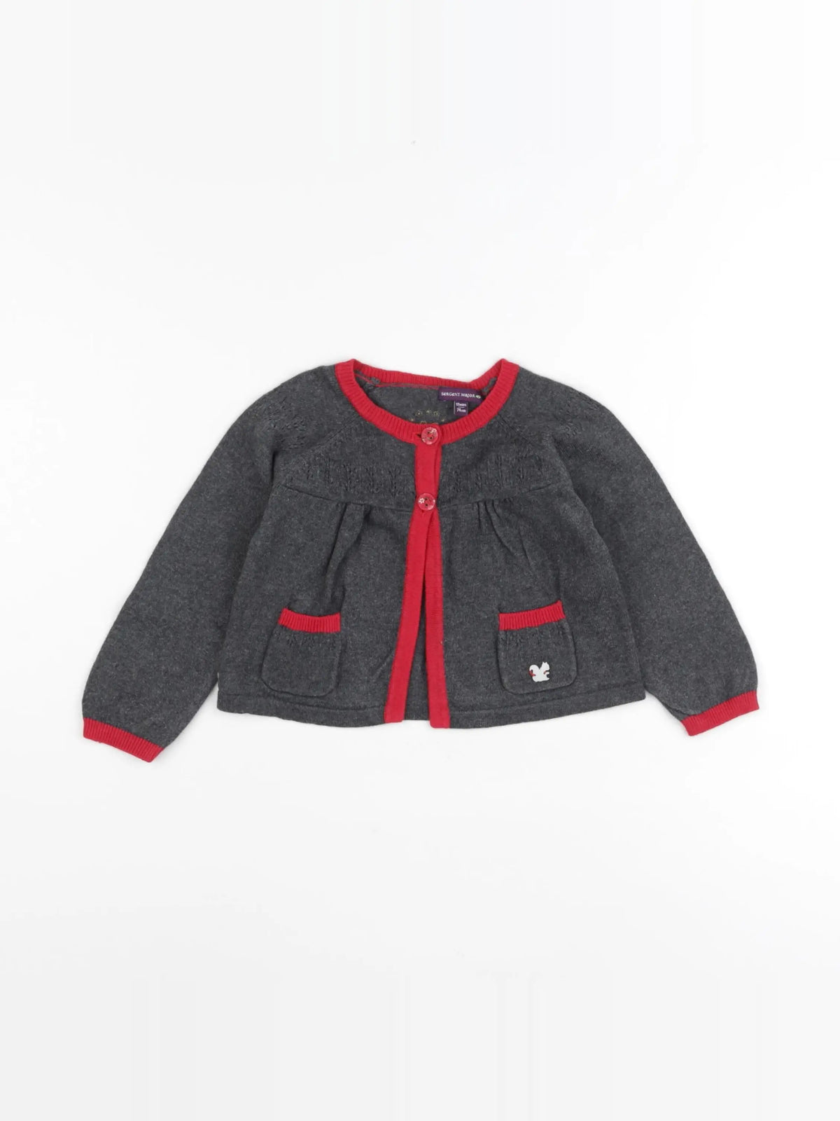 Sergent Major - gilet gris - 12 mois