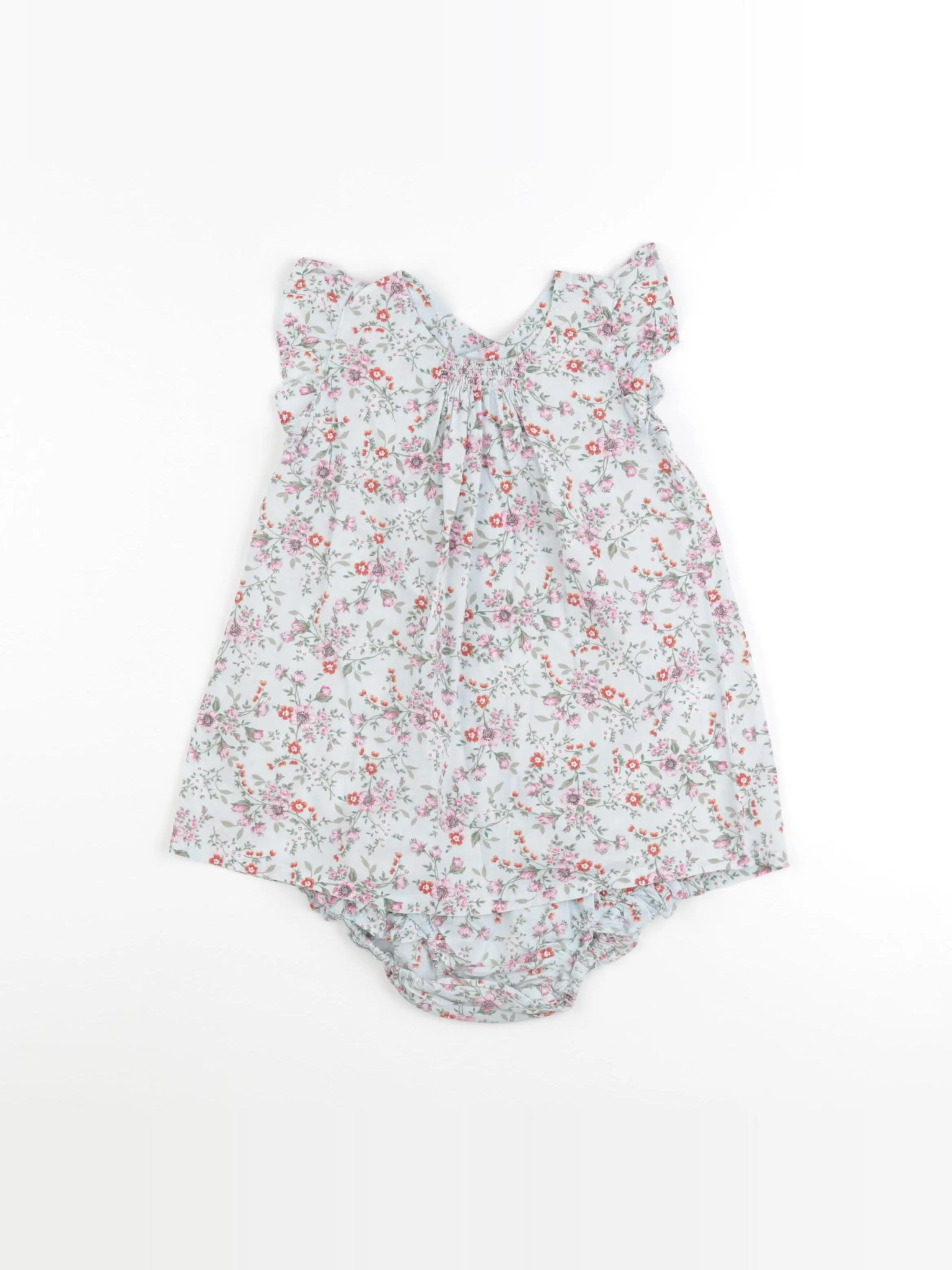 Rose et théo - robe bleu, rose - 12 mois