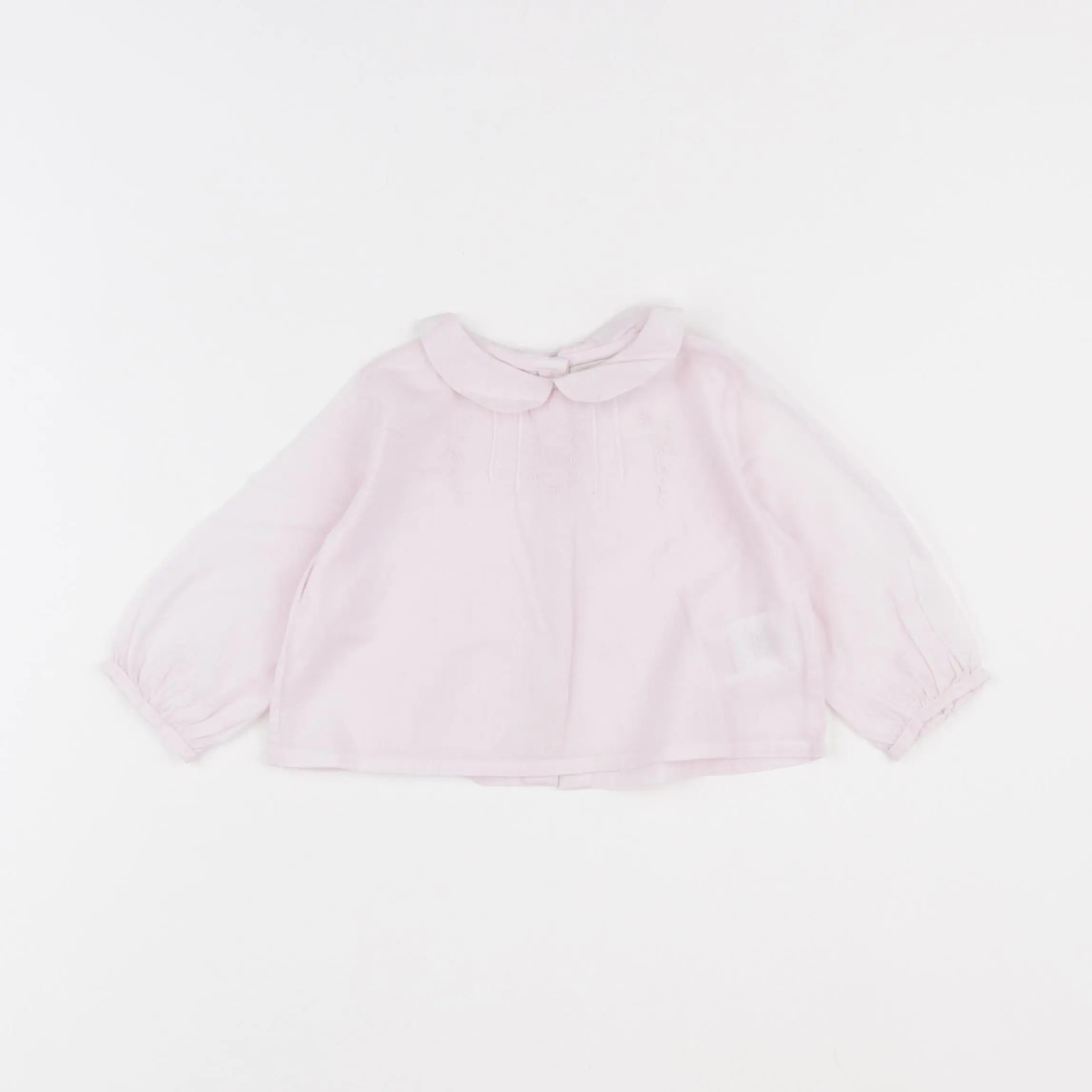 Bonnet à Pompon - blouse rose - 6 mois