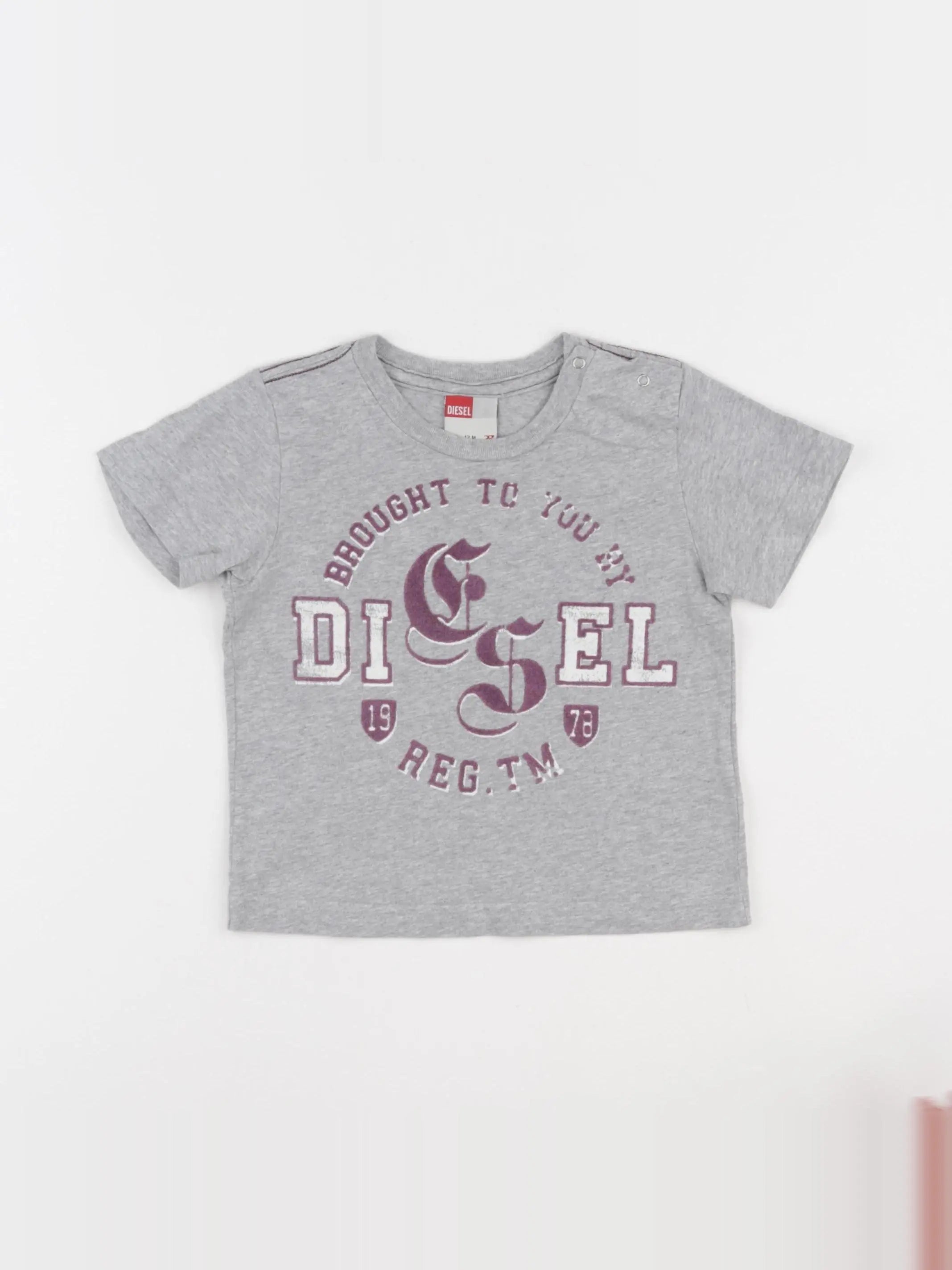 Diesel - tee-shirt gris - 12 mois