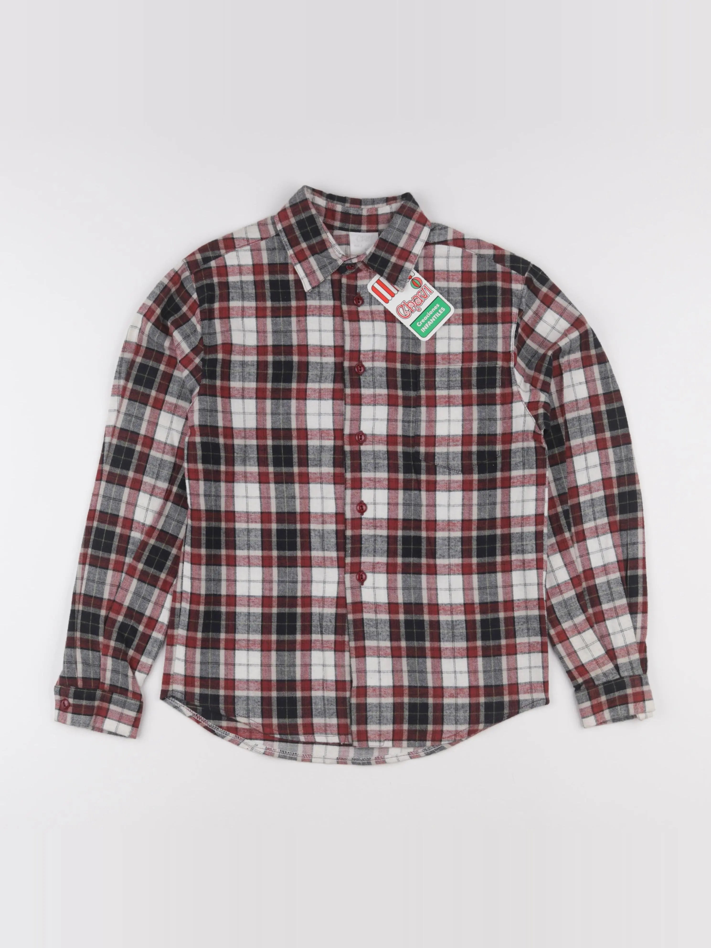 Vintage - chemise blanc, rouge, vert - 8 ans