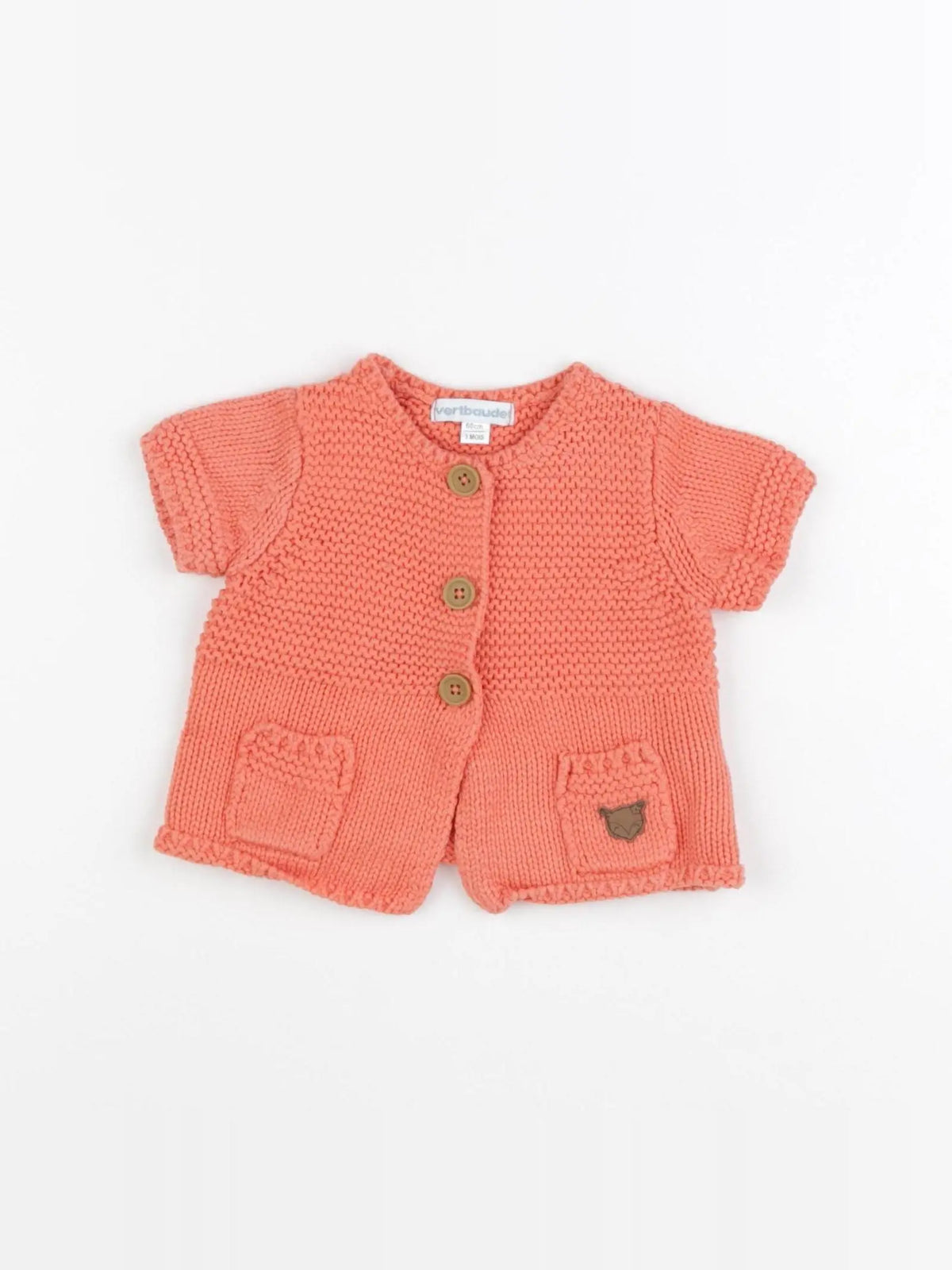 Vertbaudet - gilet orange - 3 mois