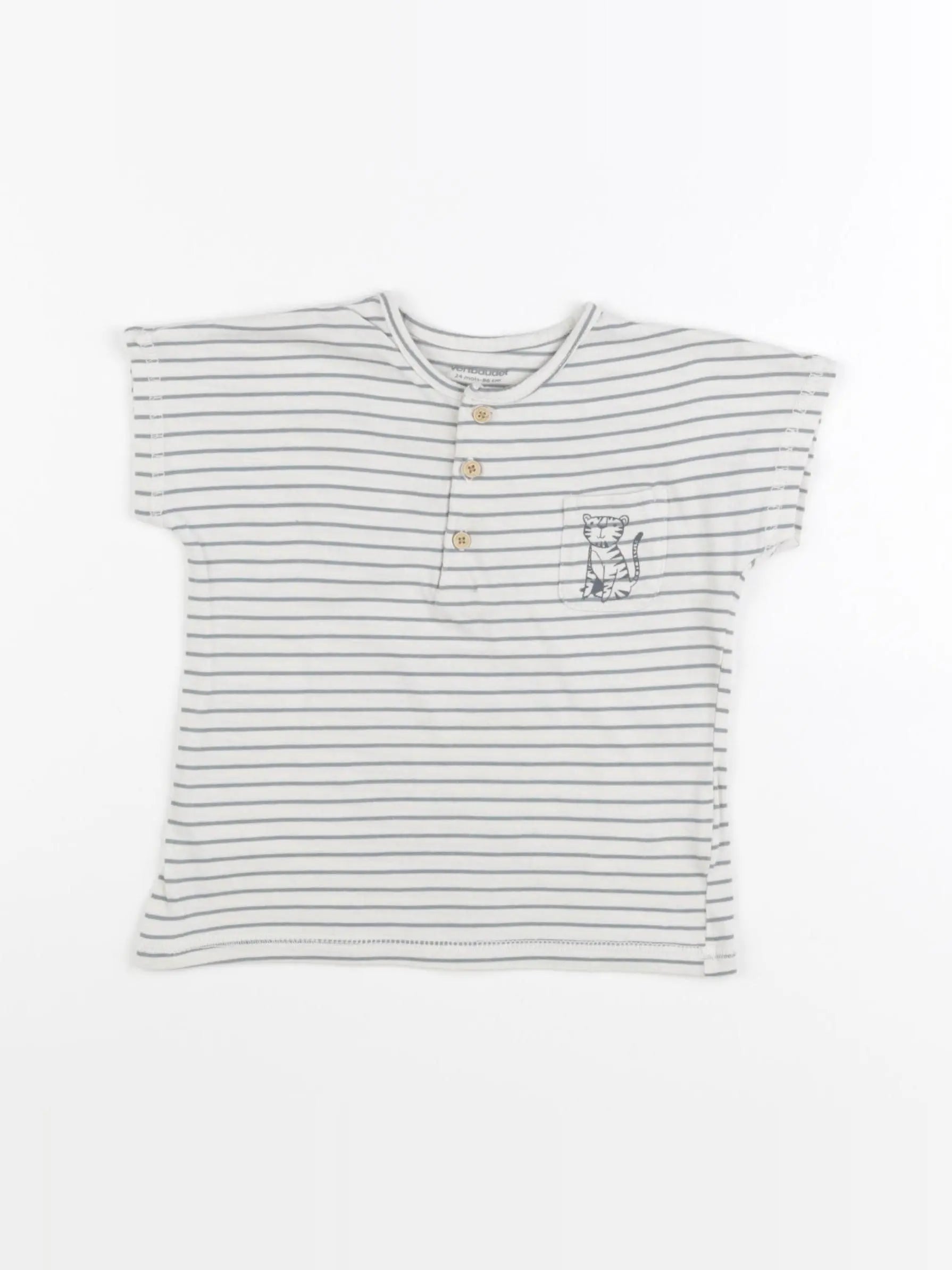 Vertbaudet - tee-shirt bleu - 24 mois