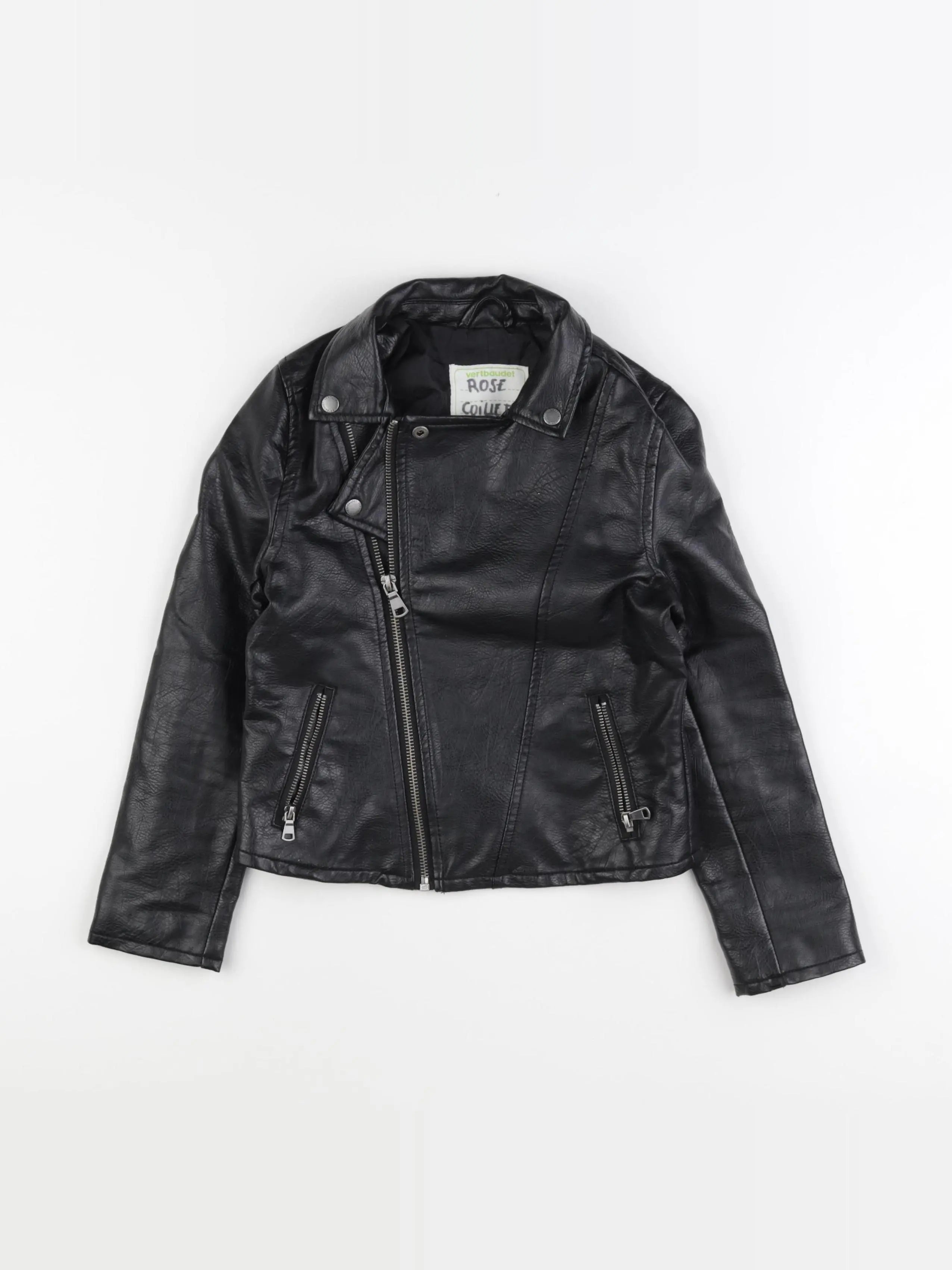 Vertbaudet - veste simili cuir noir - 8 ans