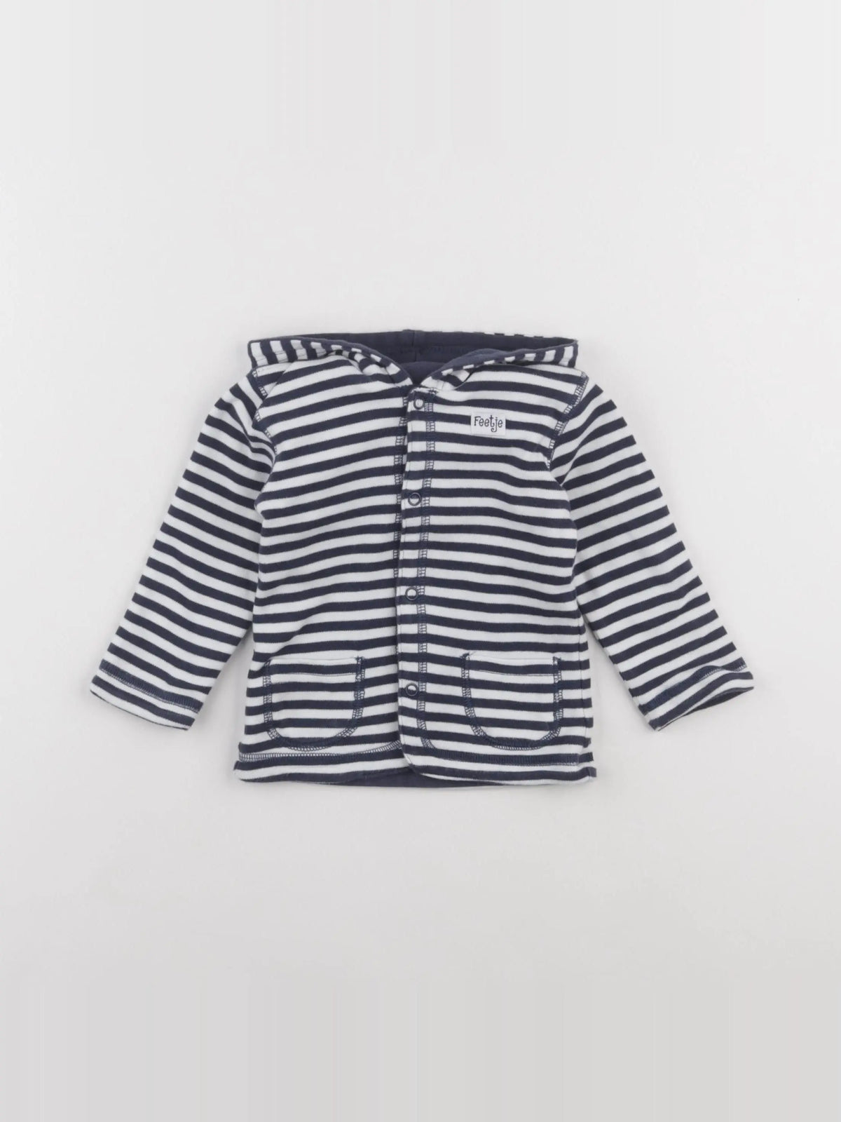 Feetje - sweat réversible bleu - 12 mois