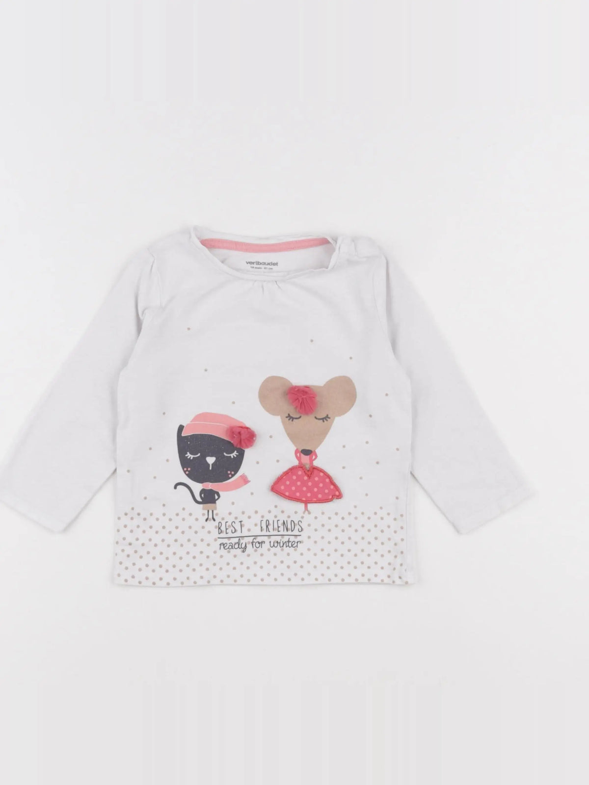 Vertbaudet - tee-shirt blanc - 18 mois