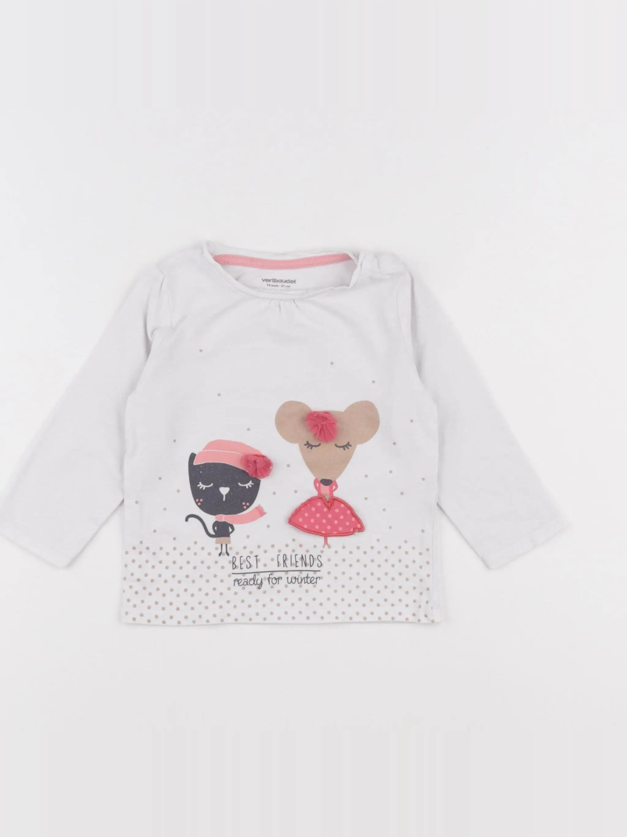 Vertbaudet - tee-shirt blanc - 18 mois