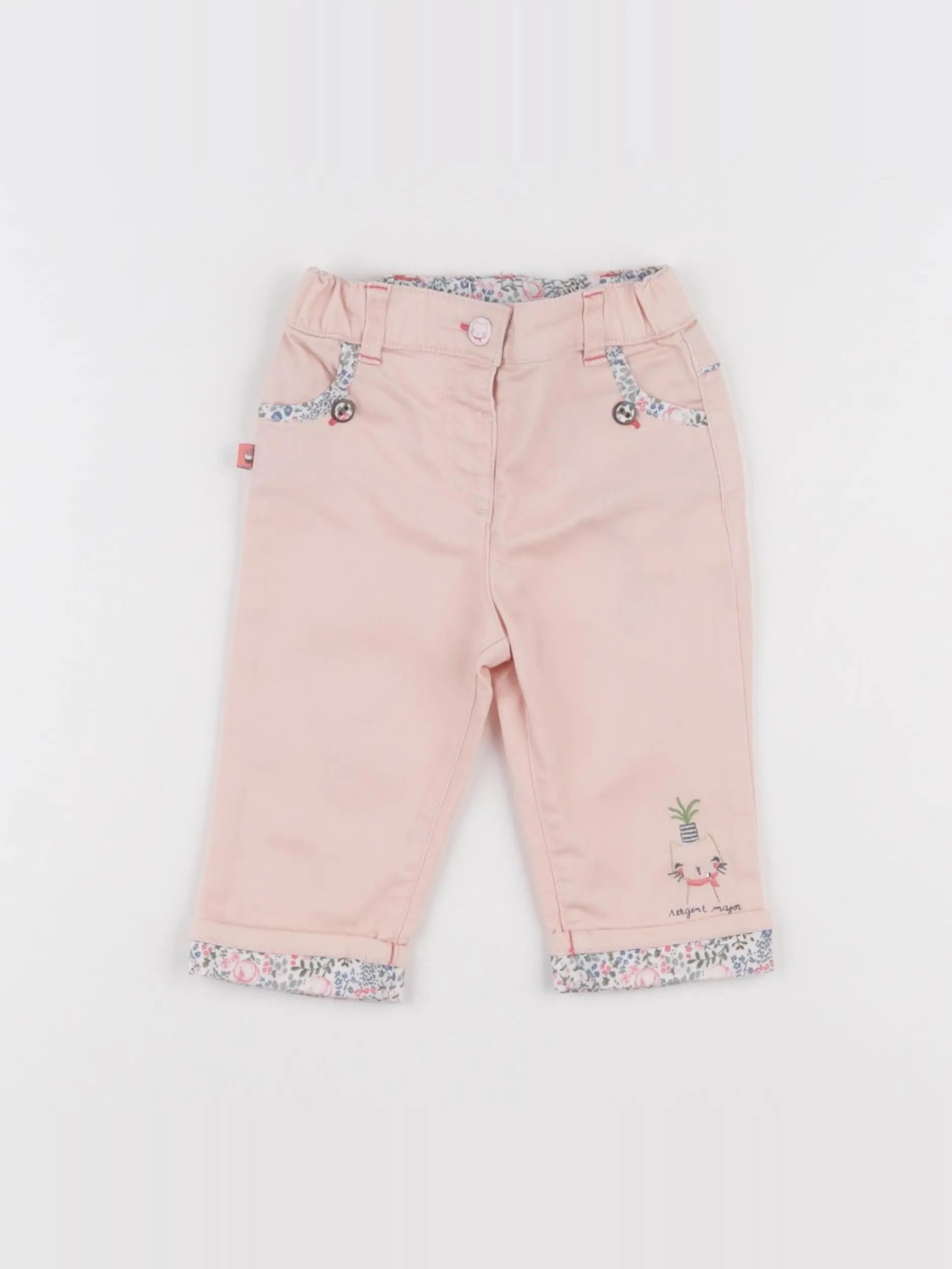 Sergent Major - pantalon rose - 6 mois