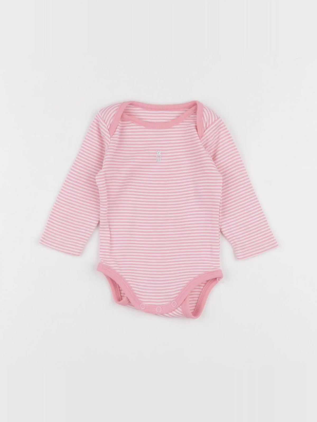 Obaïbi - body blanc, rose - 3 mois