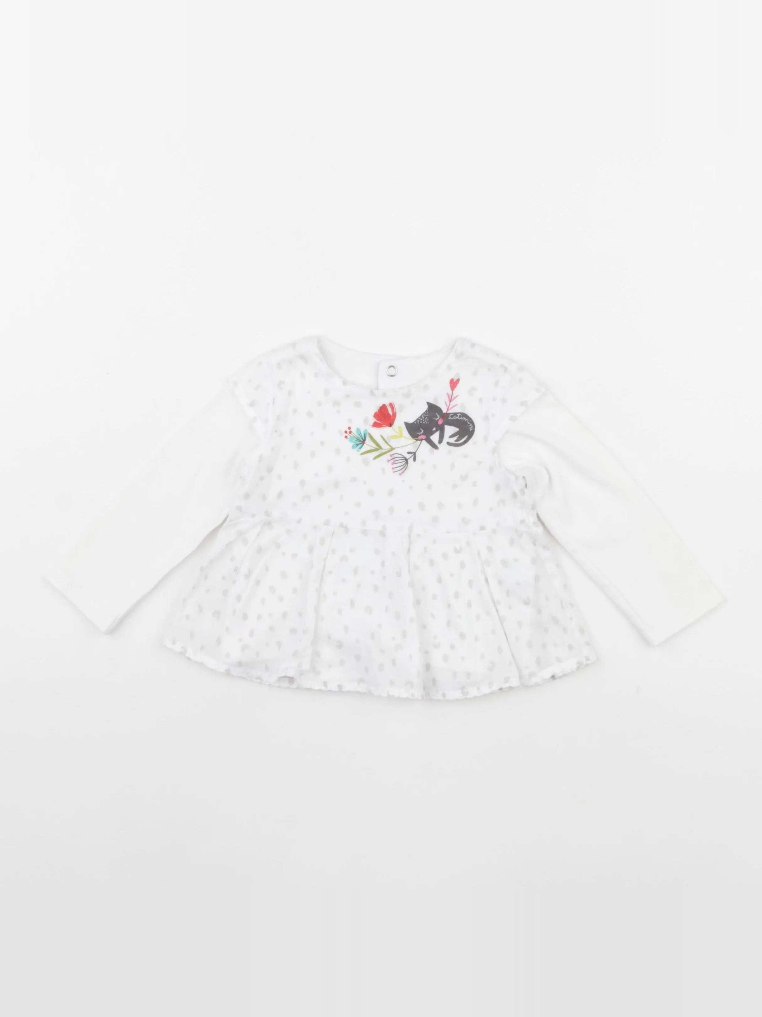 Catimini - blouse blanc - 9 mois