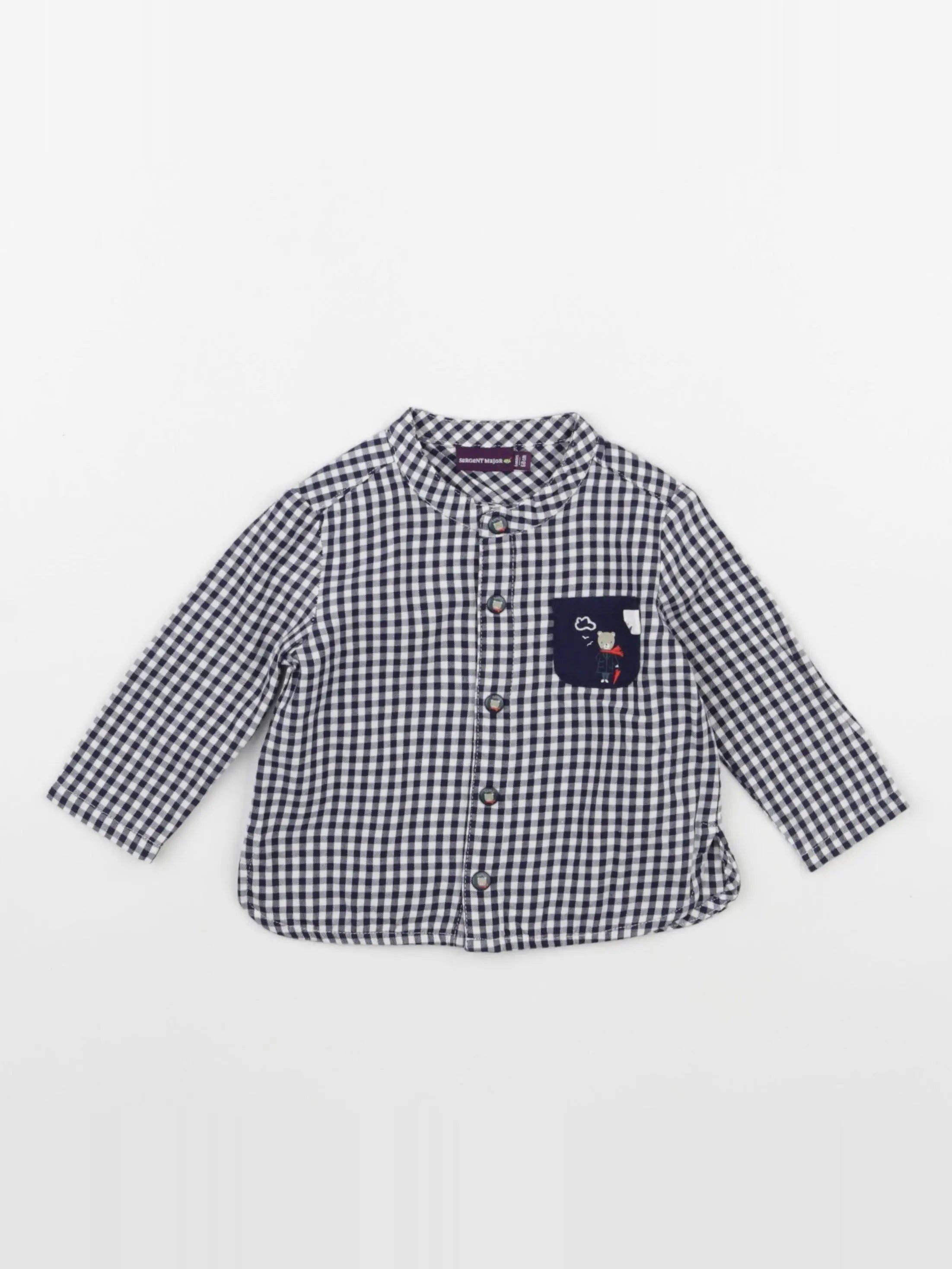 Sergent Major - chemise blanc, bleu - 6 mois