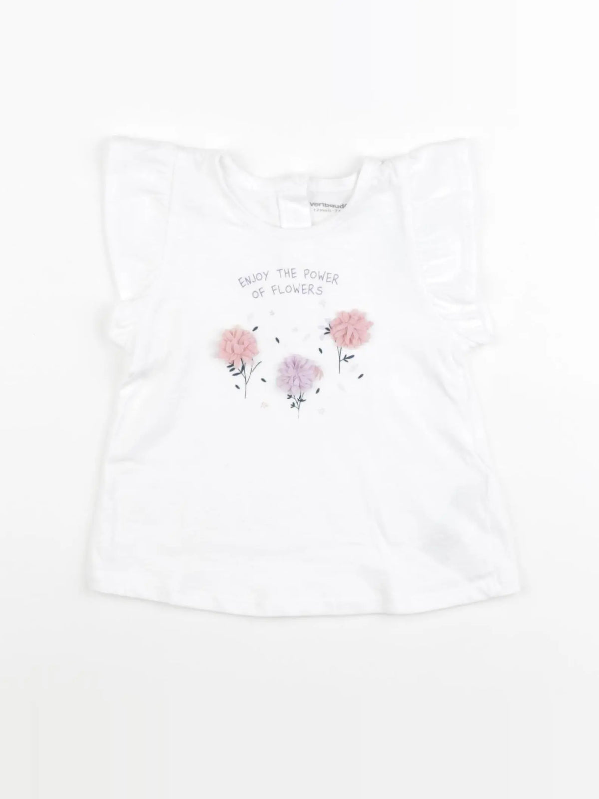 Vertbaudet - tee-shirt blanc - 12 mois