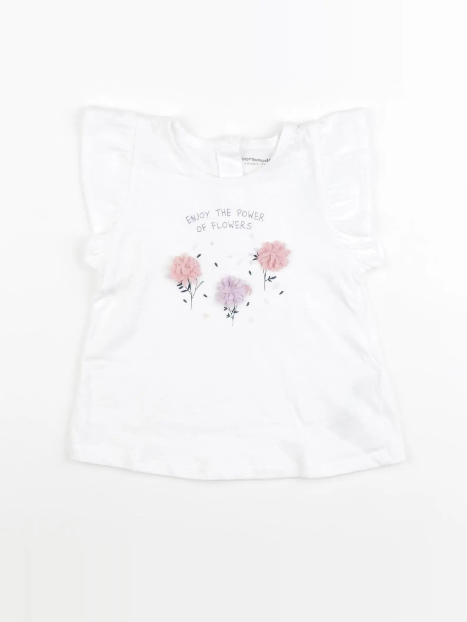Vertbaudet - tee-shirt blanc - 12 mois