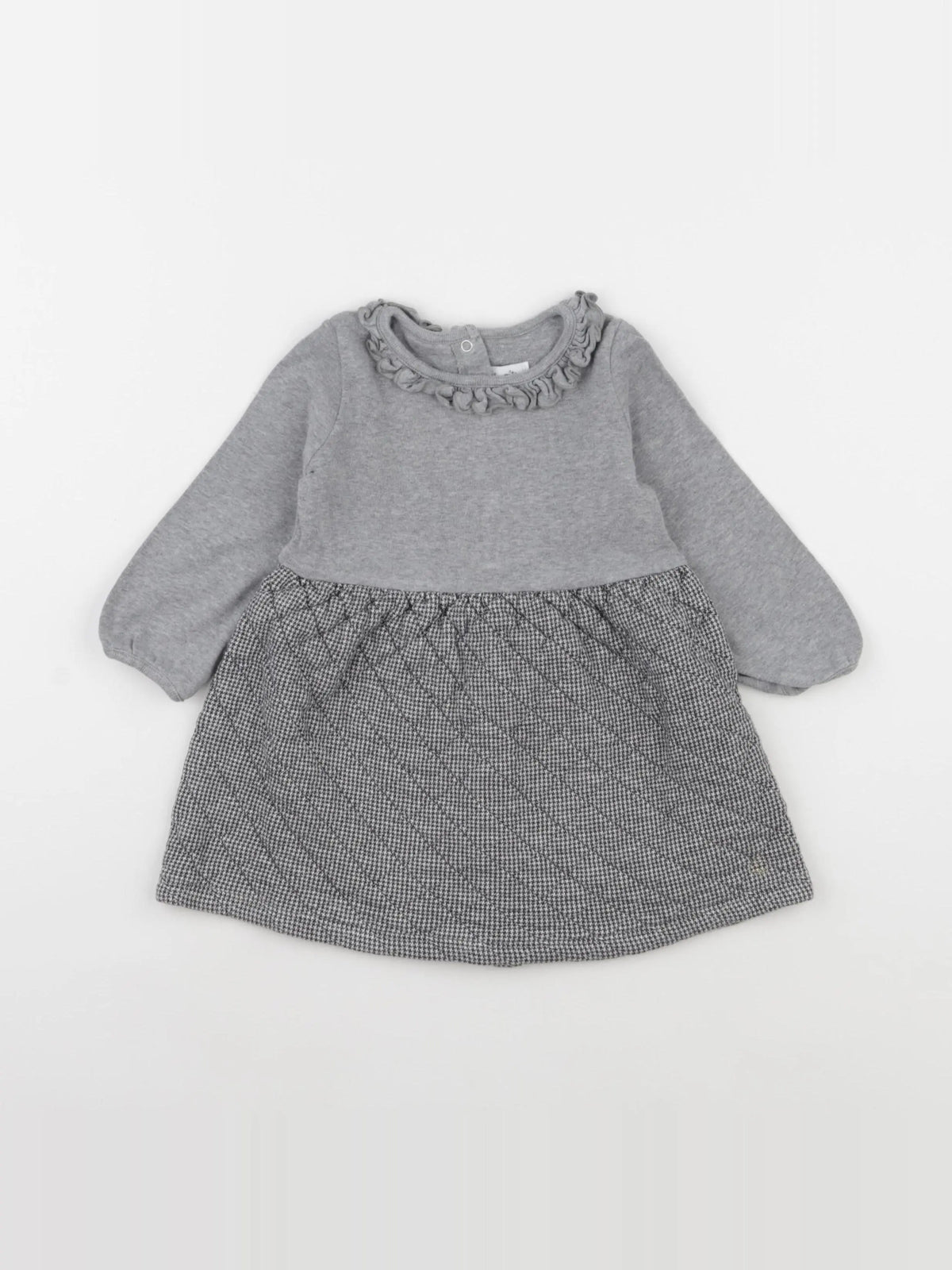 Petit Bateau - robe gris - 18 mois