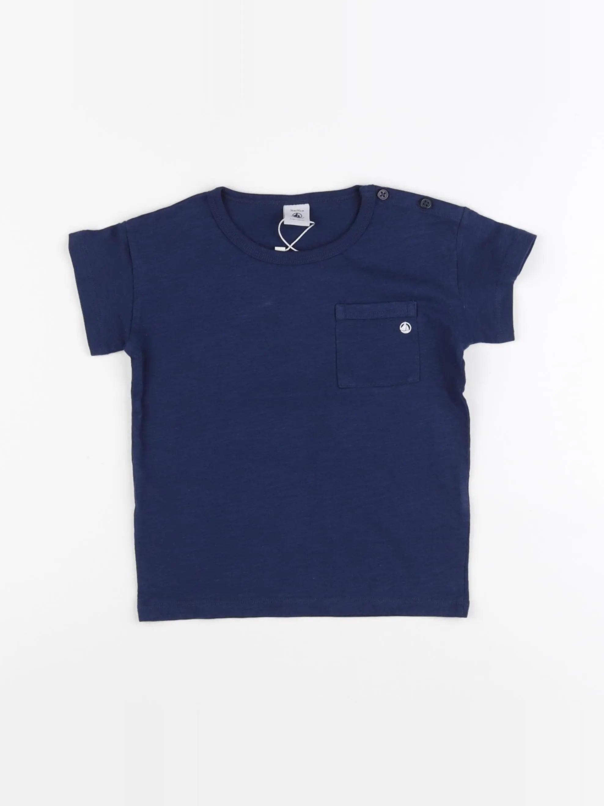 Petit Bateau - tee-shirt bleu - 6 mois