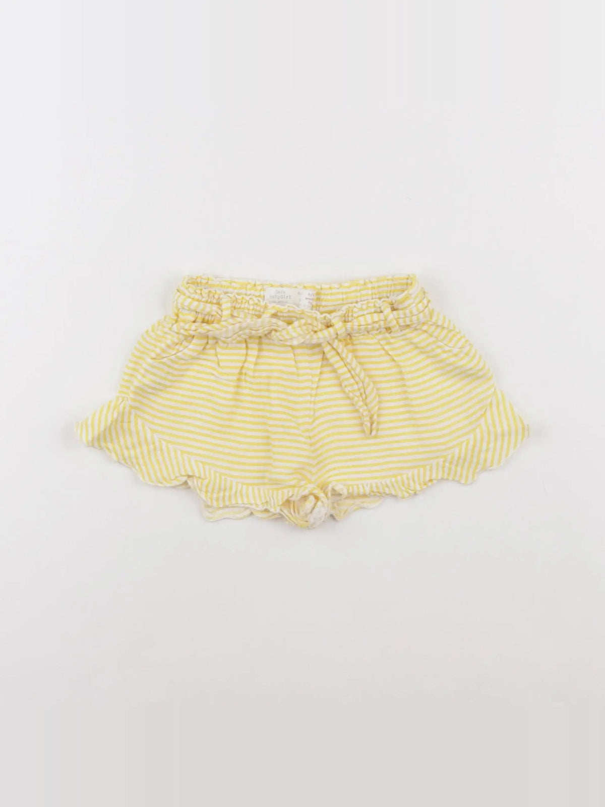Zara - short jaune, blanc - 6/9 mois