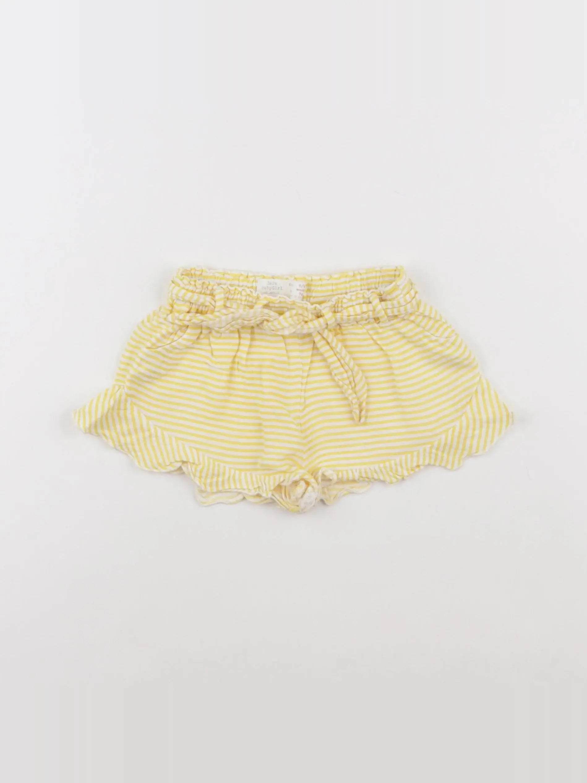 Zara - short jaune, blanc - 6/9 mois