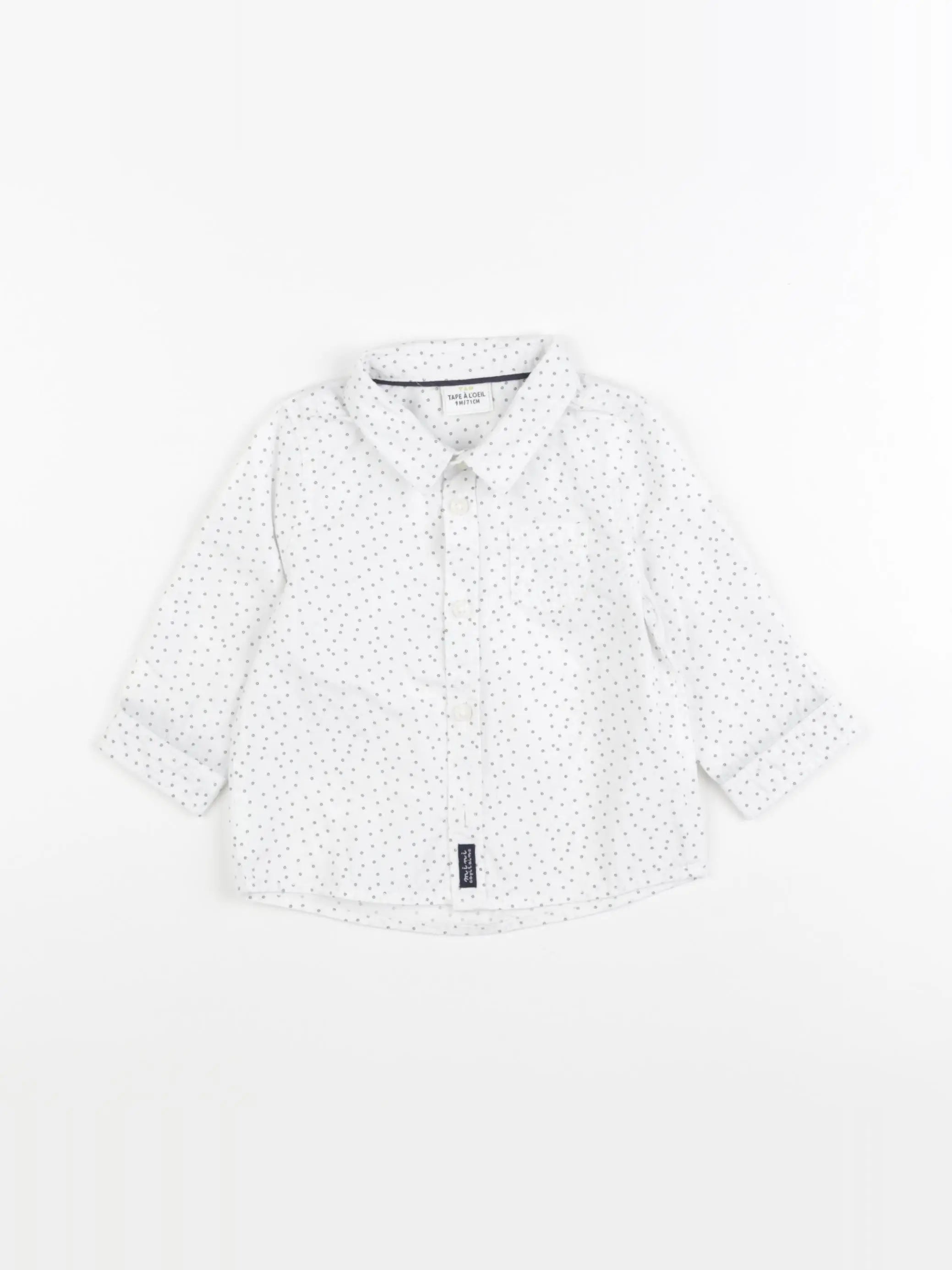Tape à l'oeil - chemise blanc, bleu - 9 mois