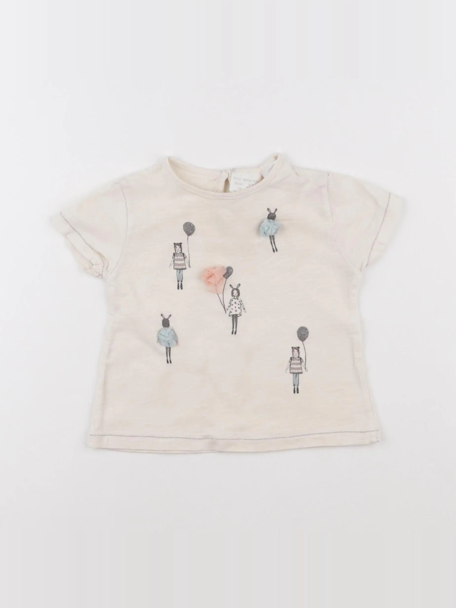 Zara - tee-shirt rose - 6/9 mois