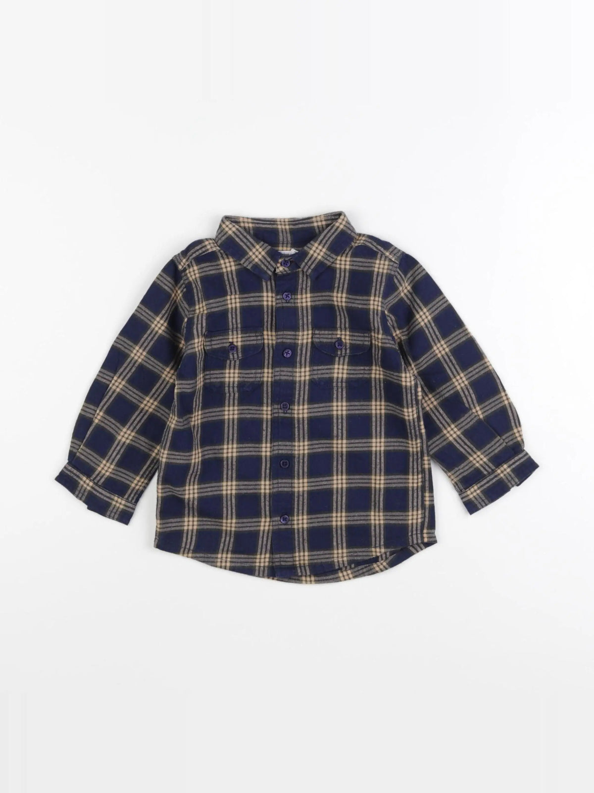 Boutchou - chemise bleu, marron - 18 mois