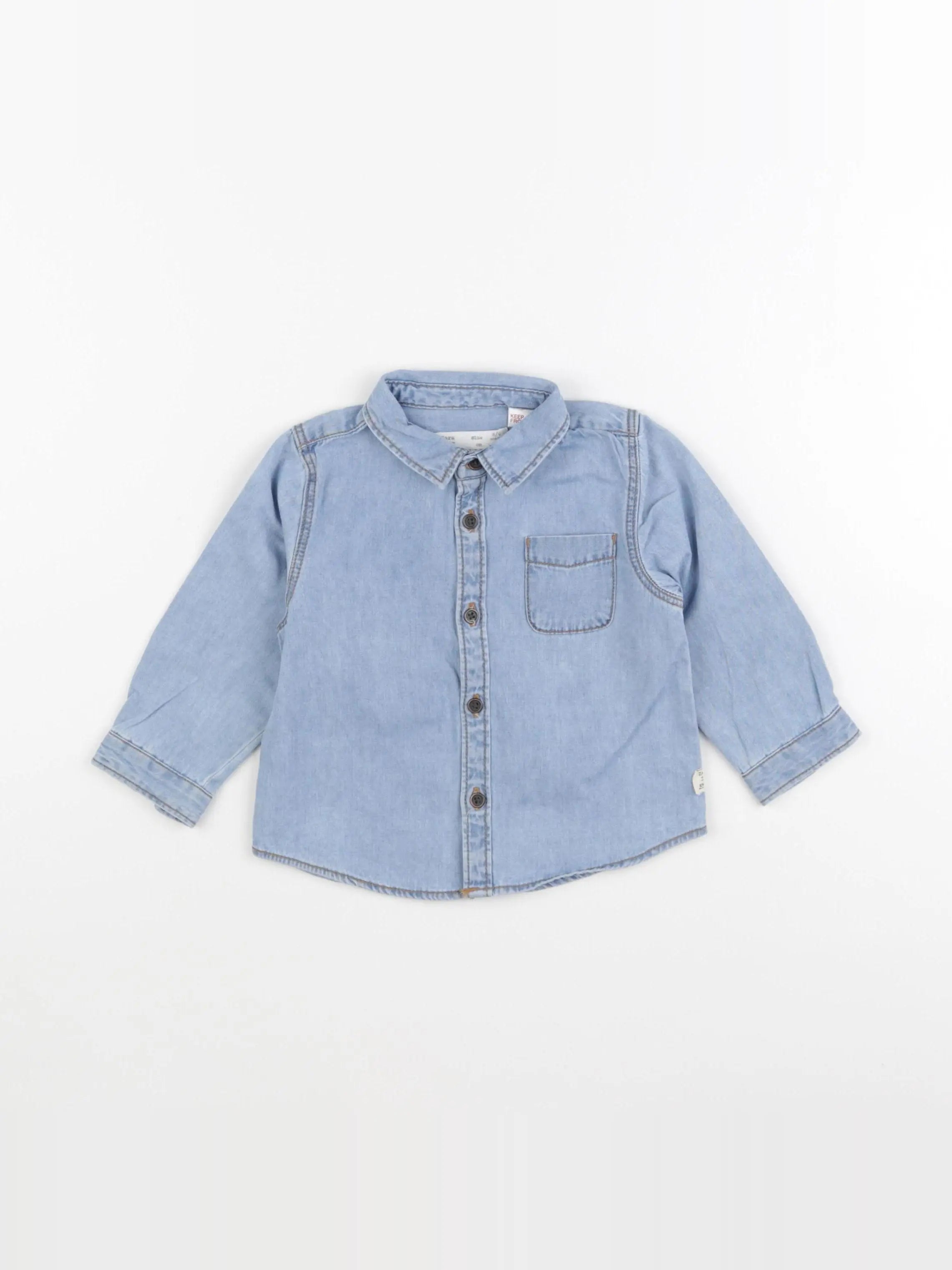 Zara - chemise bleu - 6/9 mois